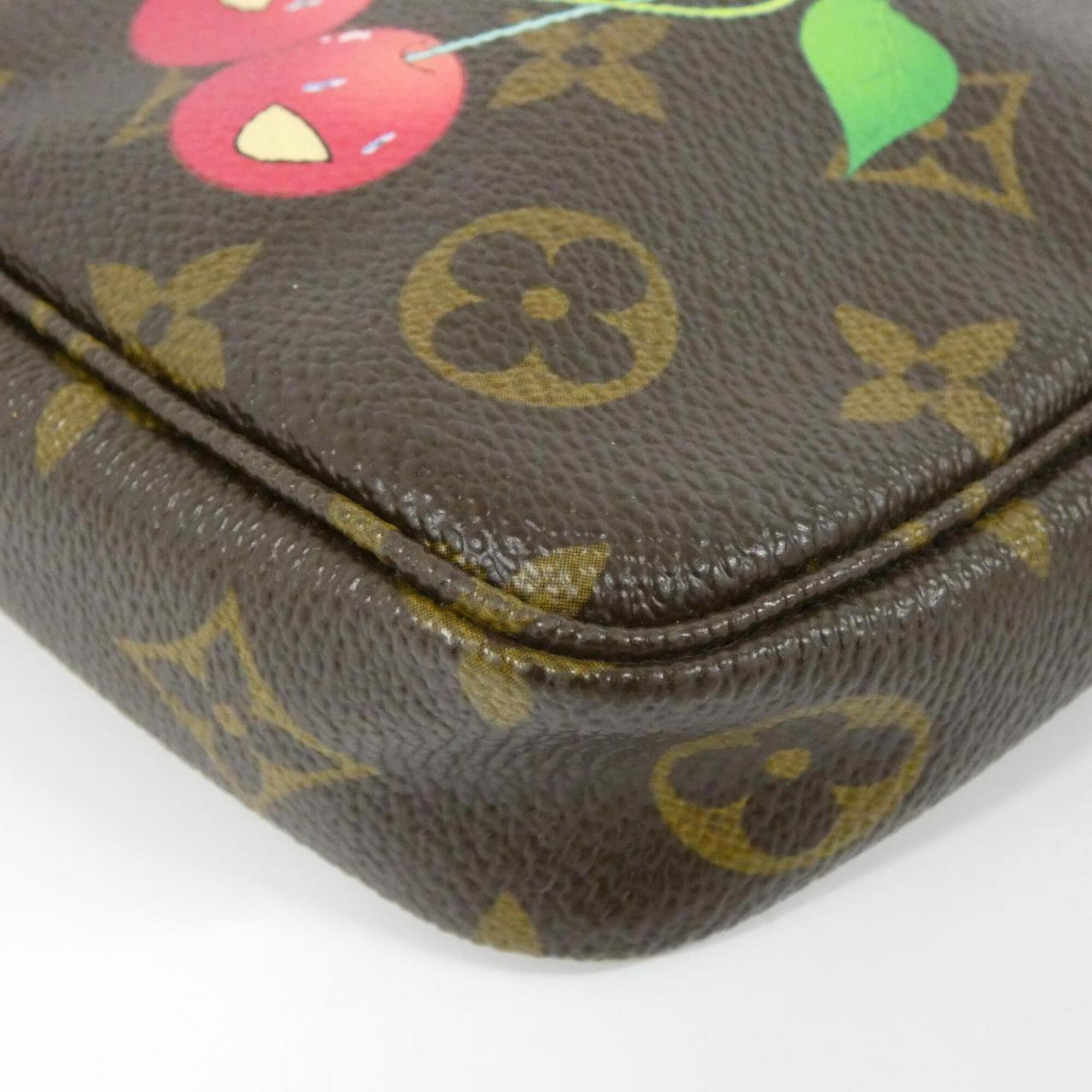 Louis Vuitton Marron Coated Canvas Pochette Pouch (Pre-Owned)