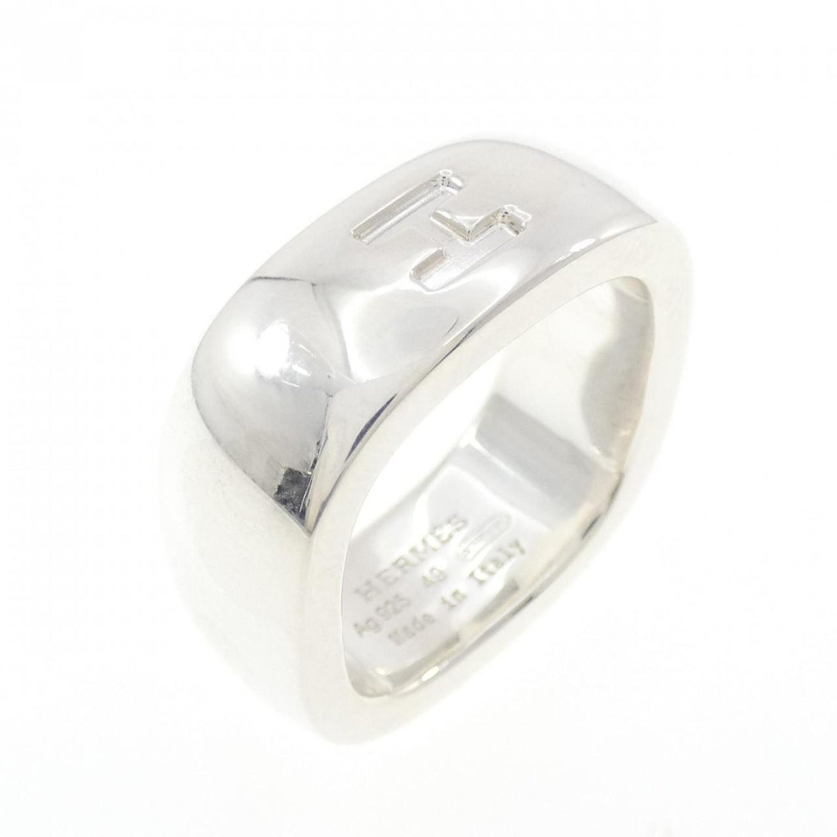 Hermes Silver 925 Band Ring (Pre-Owned)