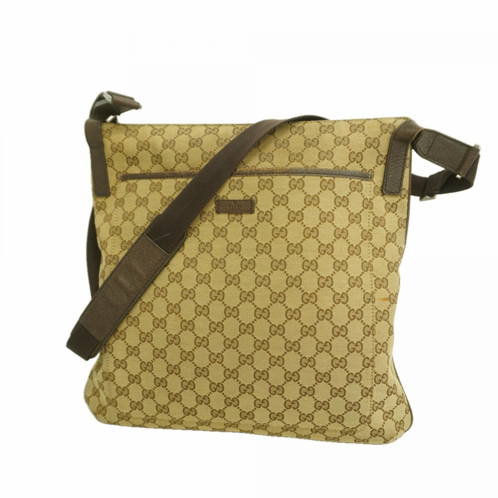 Gucci Beige Canvas Shoulder Bag (Pre-Owned)