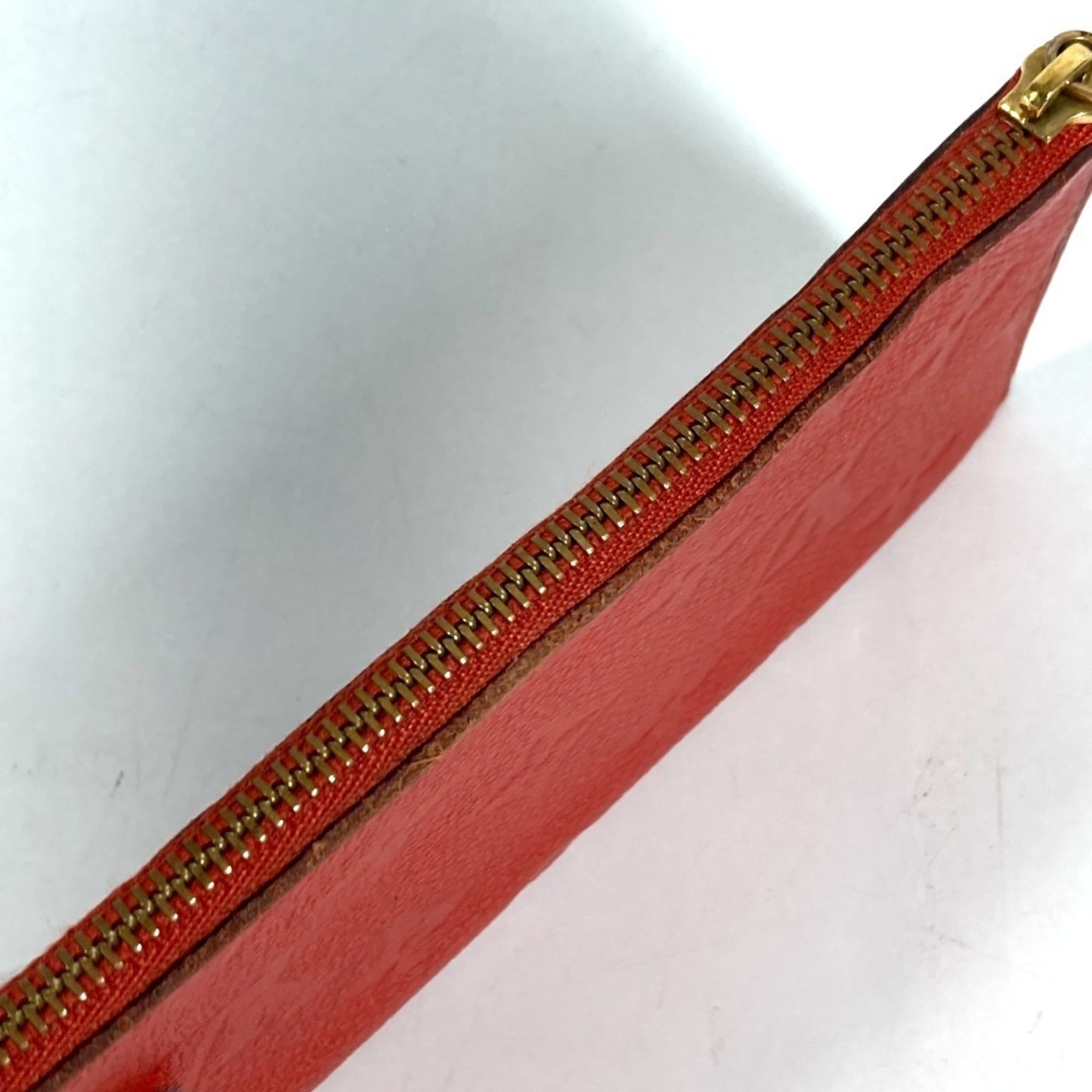 Louis Vuitton Auriane Red Color Monogram Empreinte Long Wallet (Bi-Fold) (Pre-Owned)