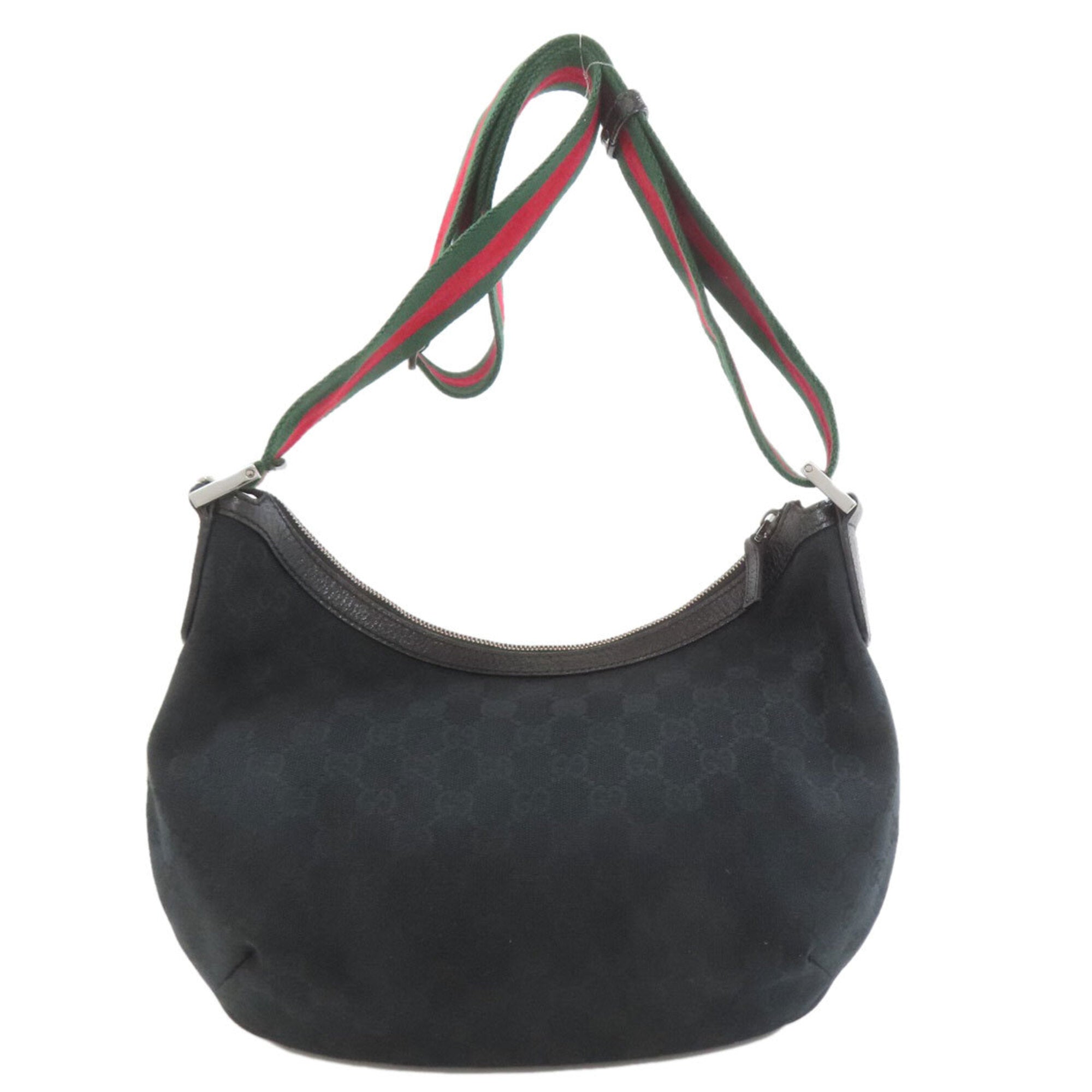 Gucci Sherry Line Black Canvas Shoulder Bag (Pre-Owned)