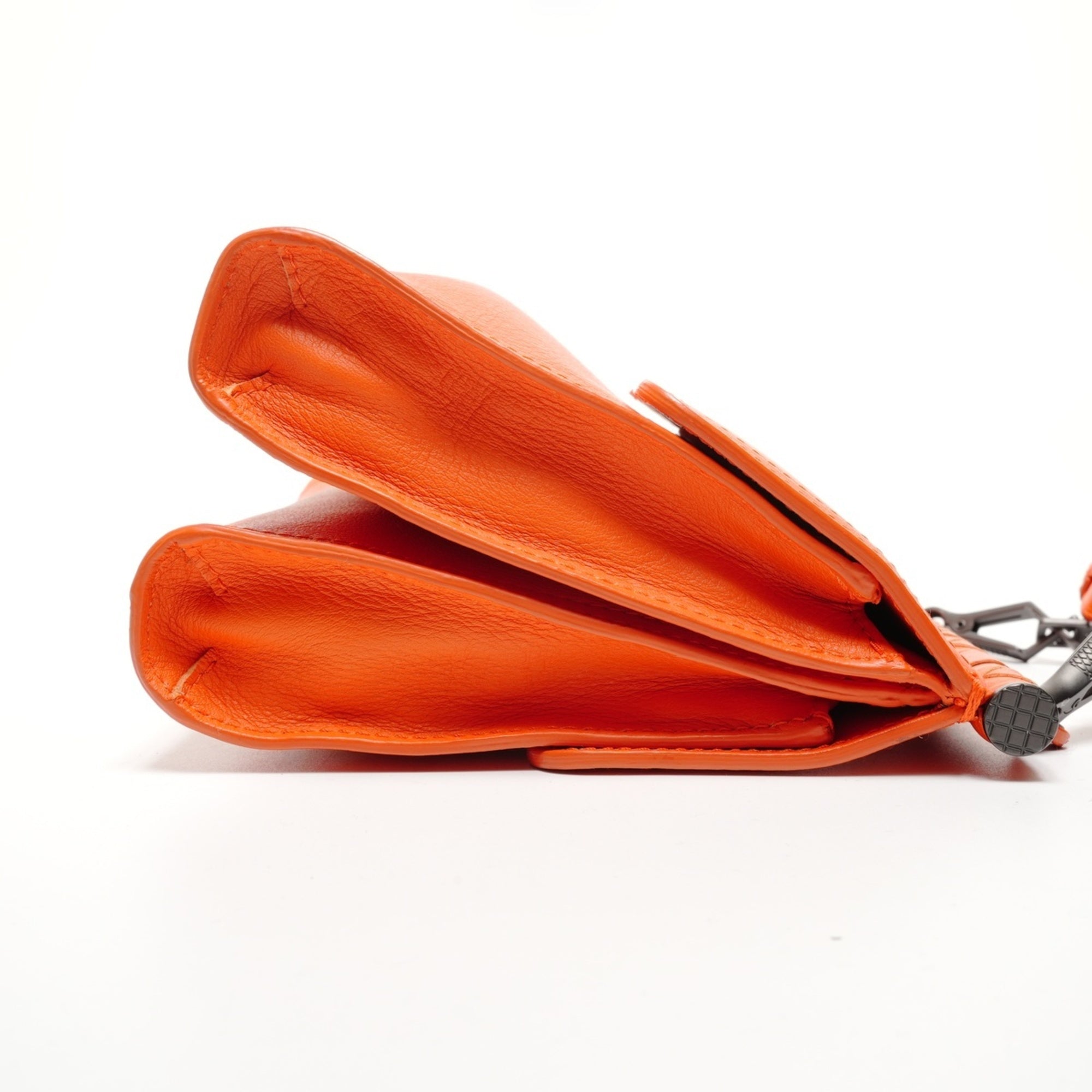 Bottega Veneta Intrecciato Orange Intrecciato Shoulder Bag (Pre-Owned)