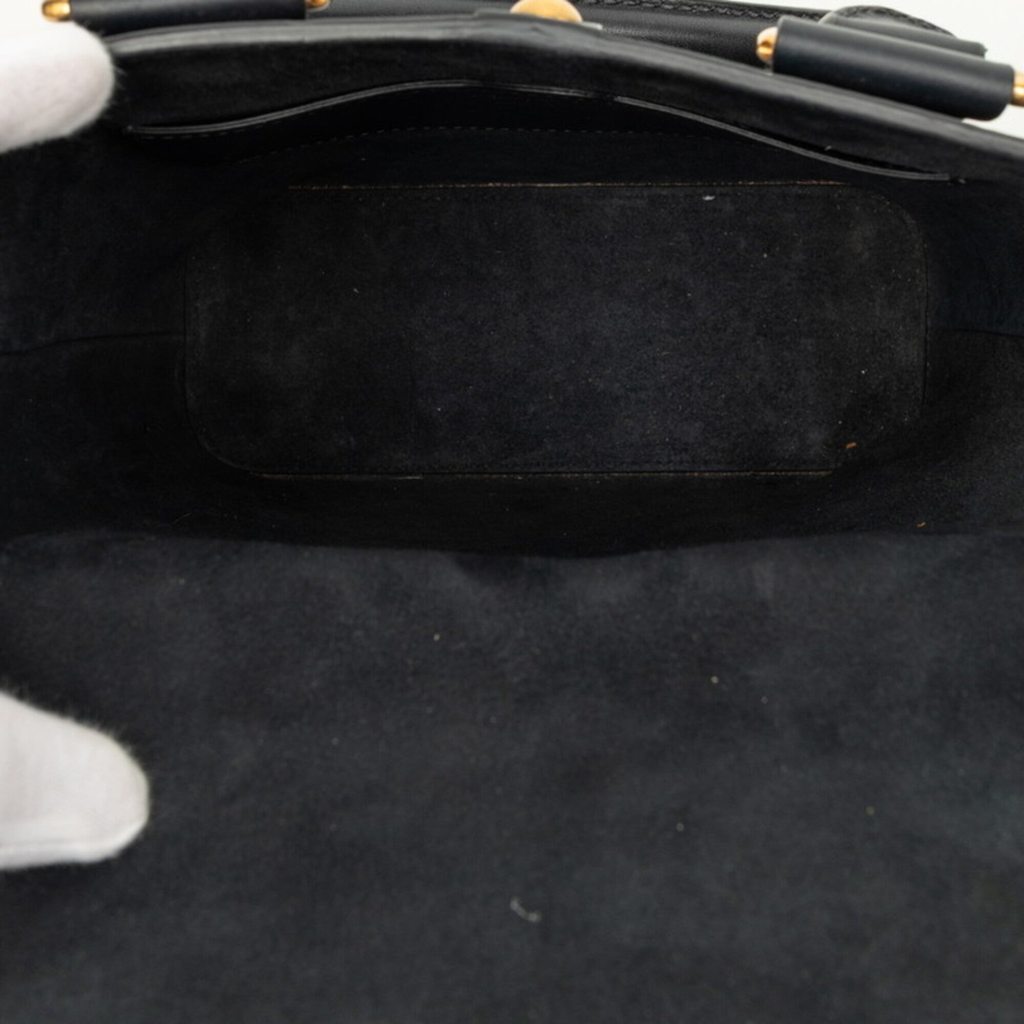 Christian Dior Black Leather Handbag Shoulder Bag (Pre-Owned)