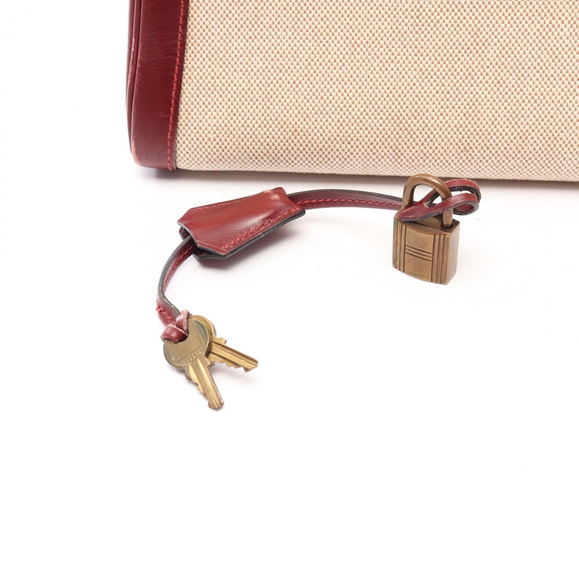 Hermes Beige Bordeaux Toile H Handbag (Pre-Owned)