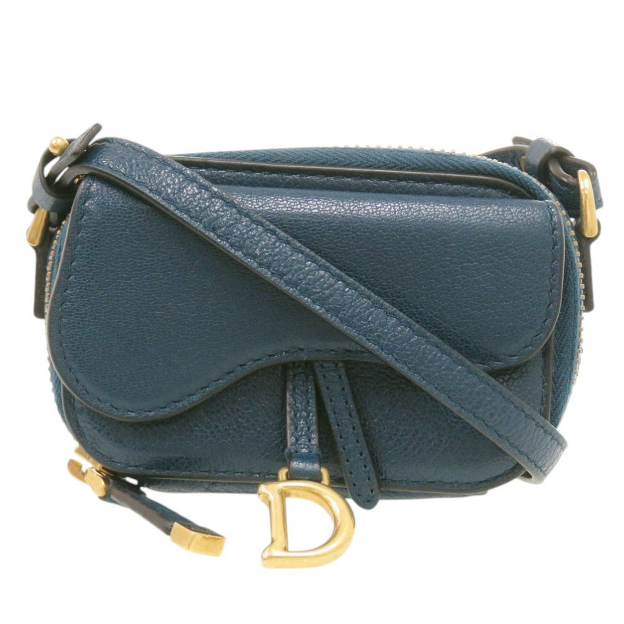Christian Dior Blue Leather Shoulder Bag (Pre-Owned)