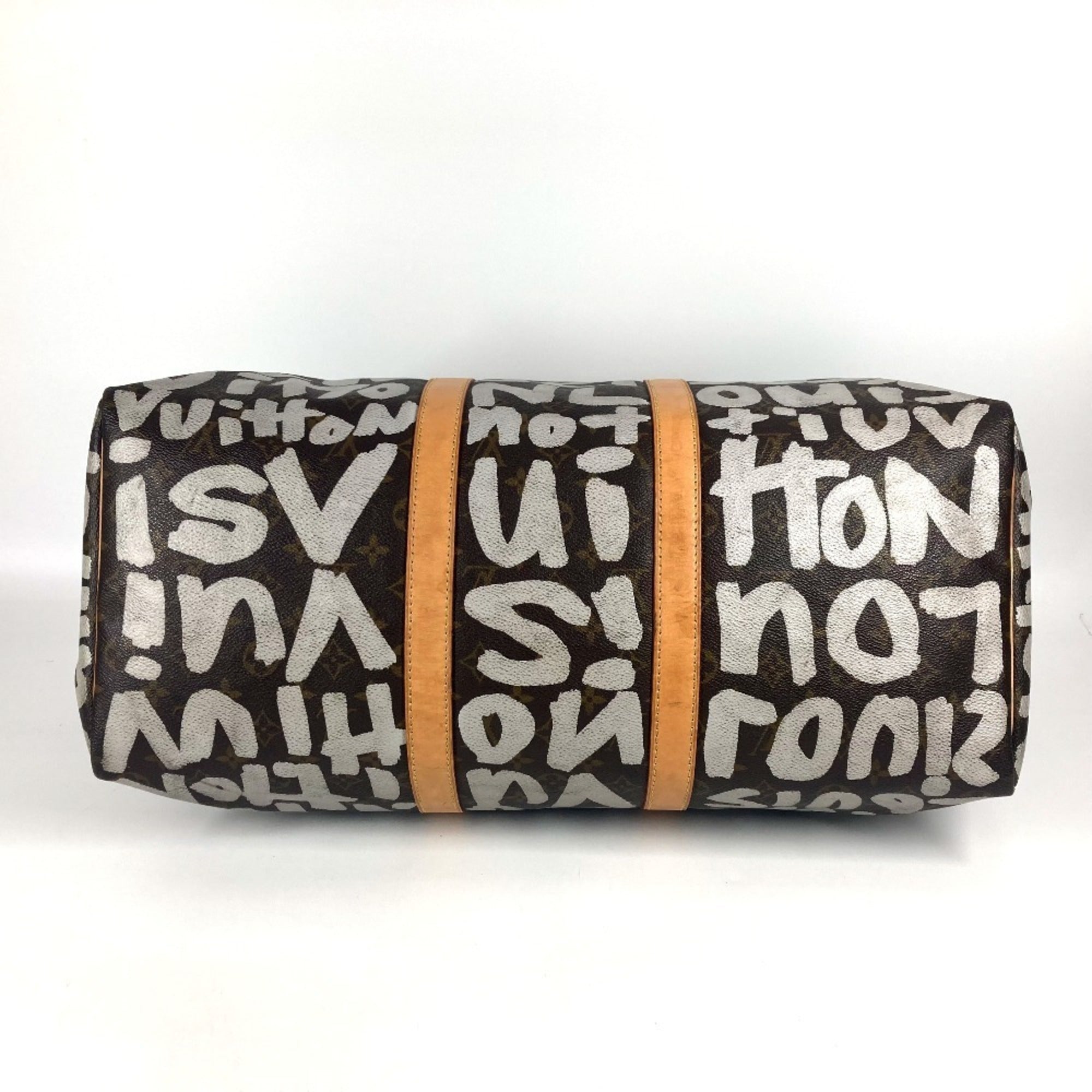 Louis Vuitton Brown Monogram White Monogram Graffiti Boston Bag (Pre-Owned)