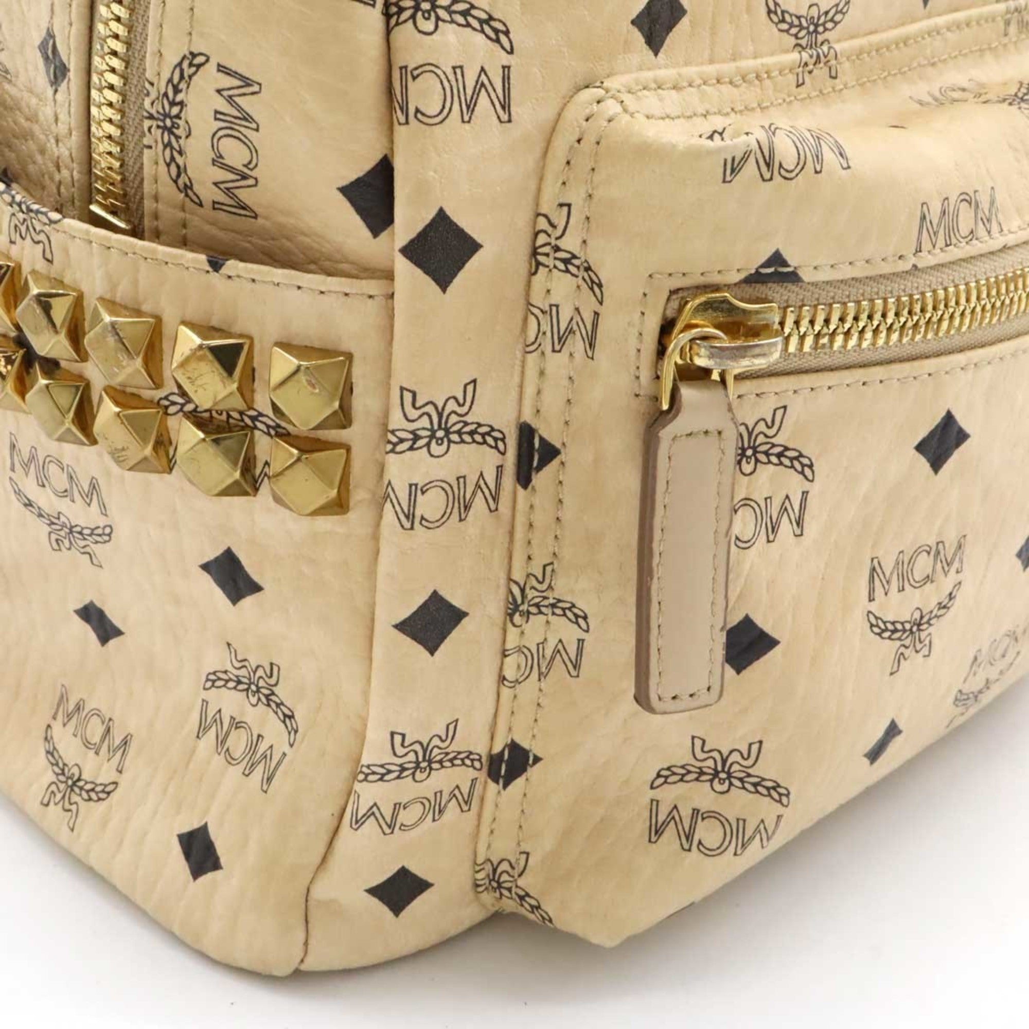 Mcm Beige Leather Backpack (Pre-Owned)