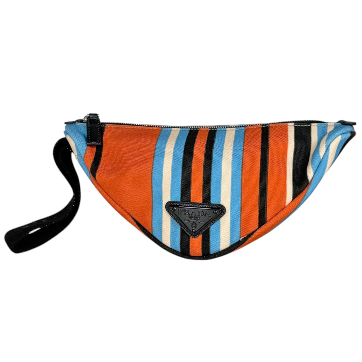 Prada Multi-Color Orange Canvas Pouch (Pre-Owned)