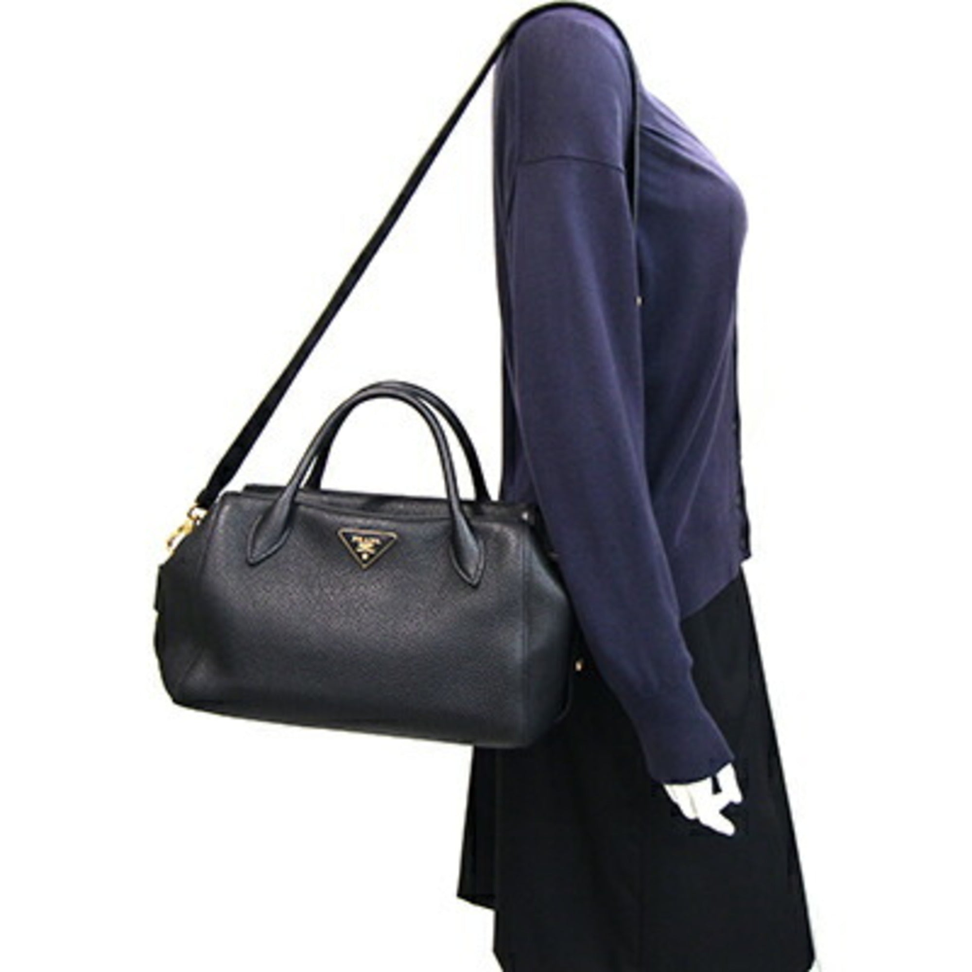 Prada Black Leather Handbag (Pre-Owned)