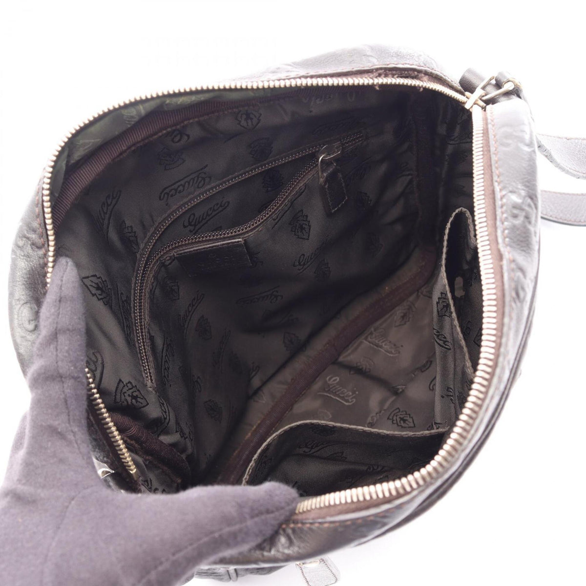 Gucci Brown Leather Handbag Shoulder Bag (Pre-Owned)