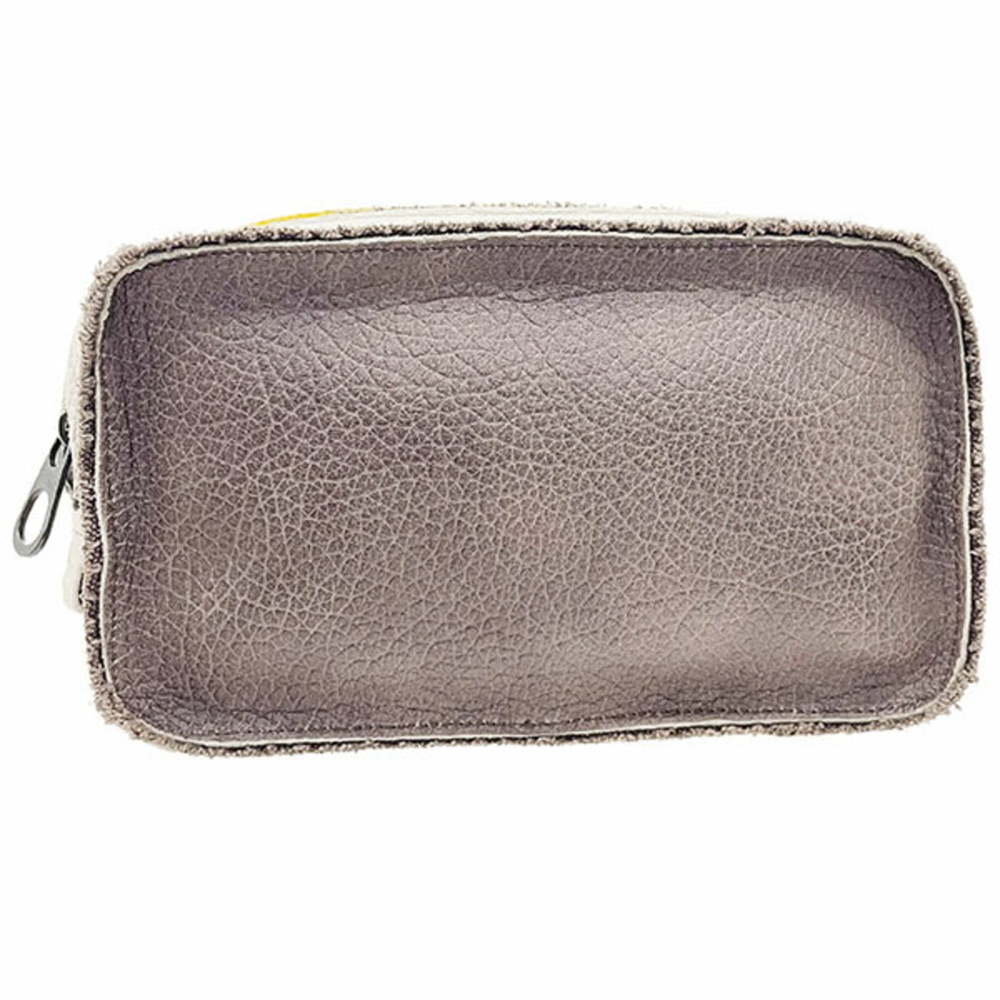 Bottega Veneta Brown Gray Brown Ivory Three Color Yellow Leather Pouch (Pre-Owned)