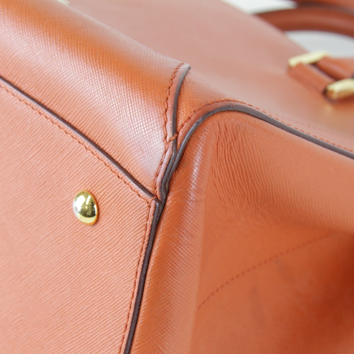 Mcm Orange Leather Shoulder Bag (Pre-Owned)
