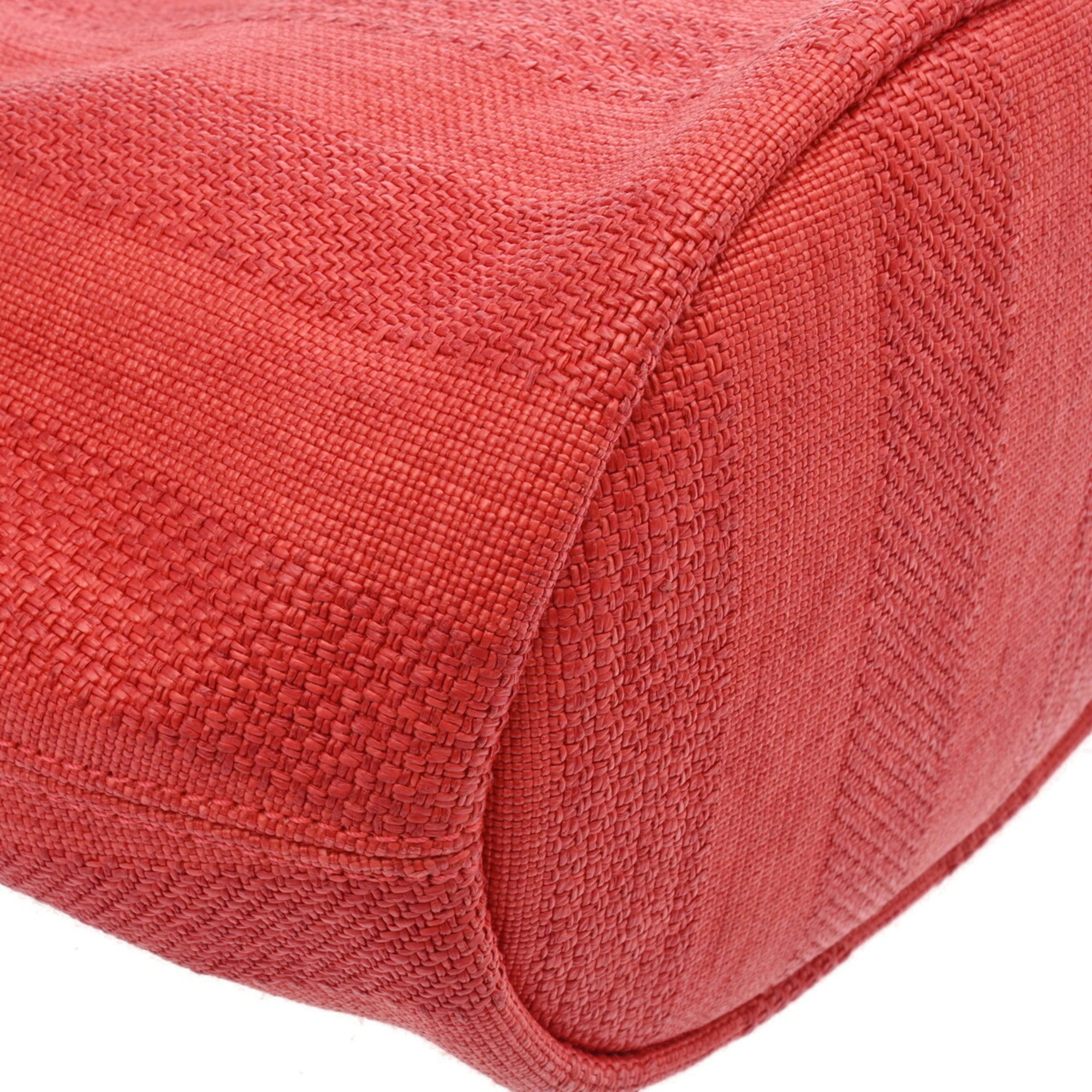 Chanel Red Color Straw Shoulder Bag (Pre-Owned)