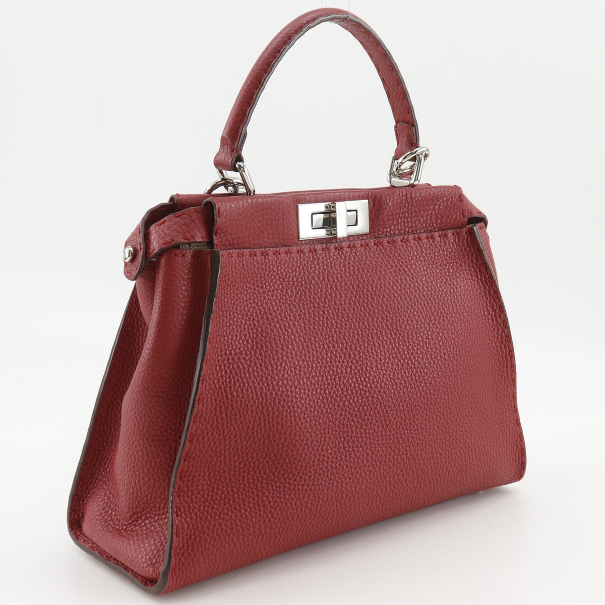 Fendi Red Color Leather Handbag (Pre-Owned)