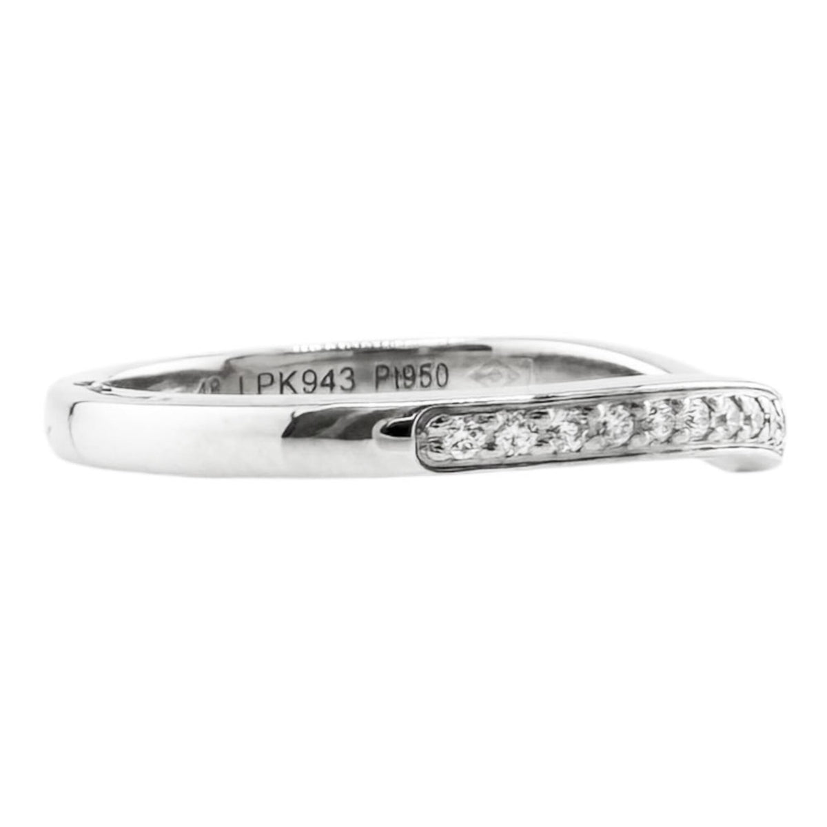Cartier Silver Platinum 950 Band Ring (Pre-Owned)
