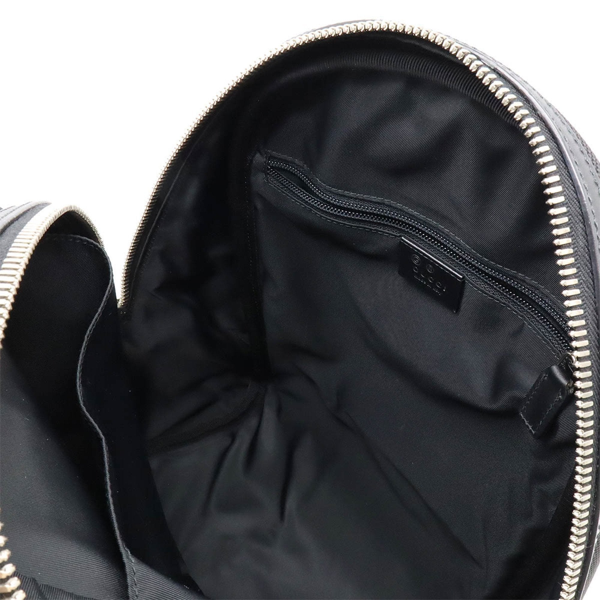 Gucci Sherry Line Black Green Red Color Canvas Backpack (Pre-Owned)