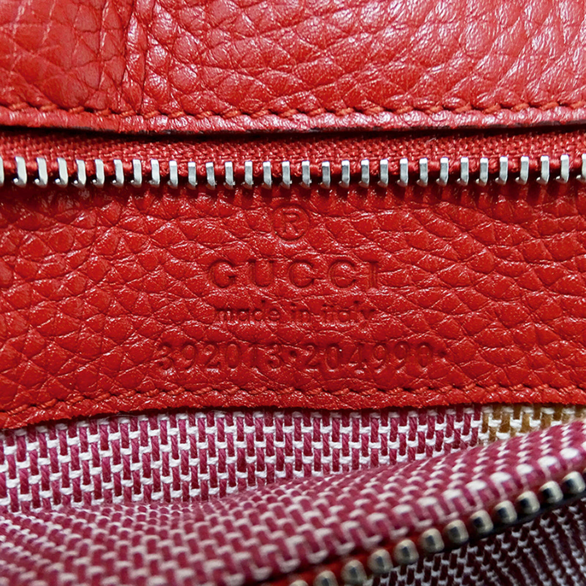Gucci Bamboo Red Color Leather Handbag Shoulder Bag (Pre-Owned)