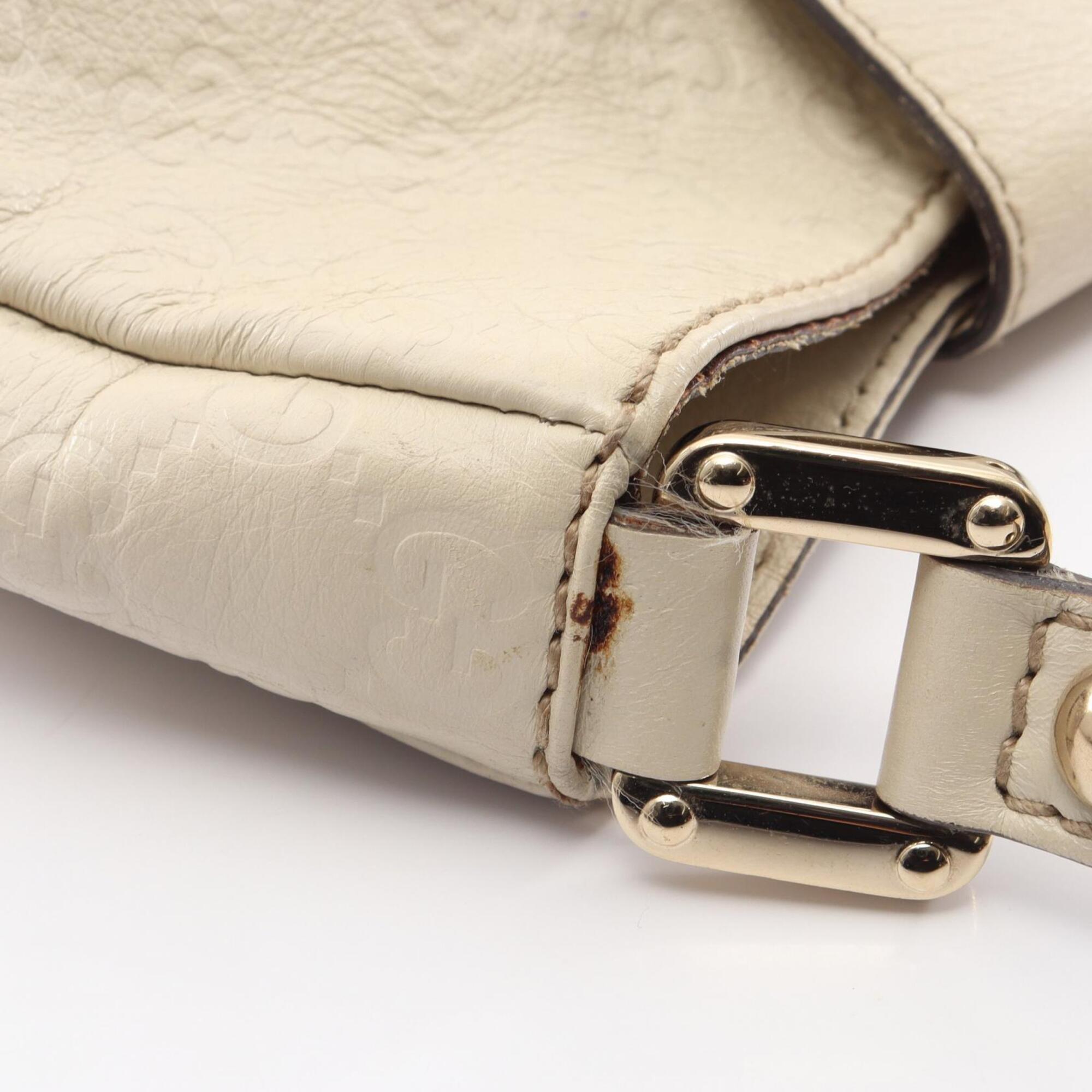 Gucci Ivory Leather Handbag Shoulder Bag (Pre-Owned)
