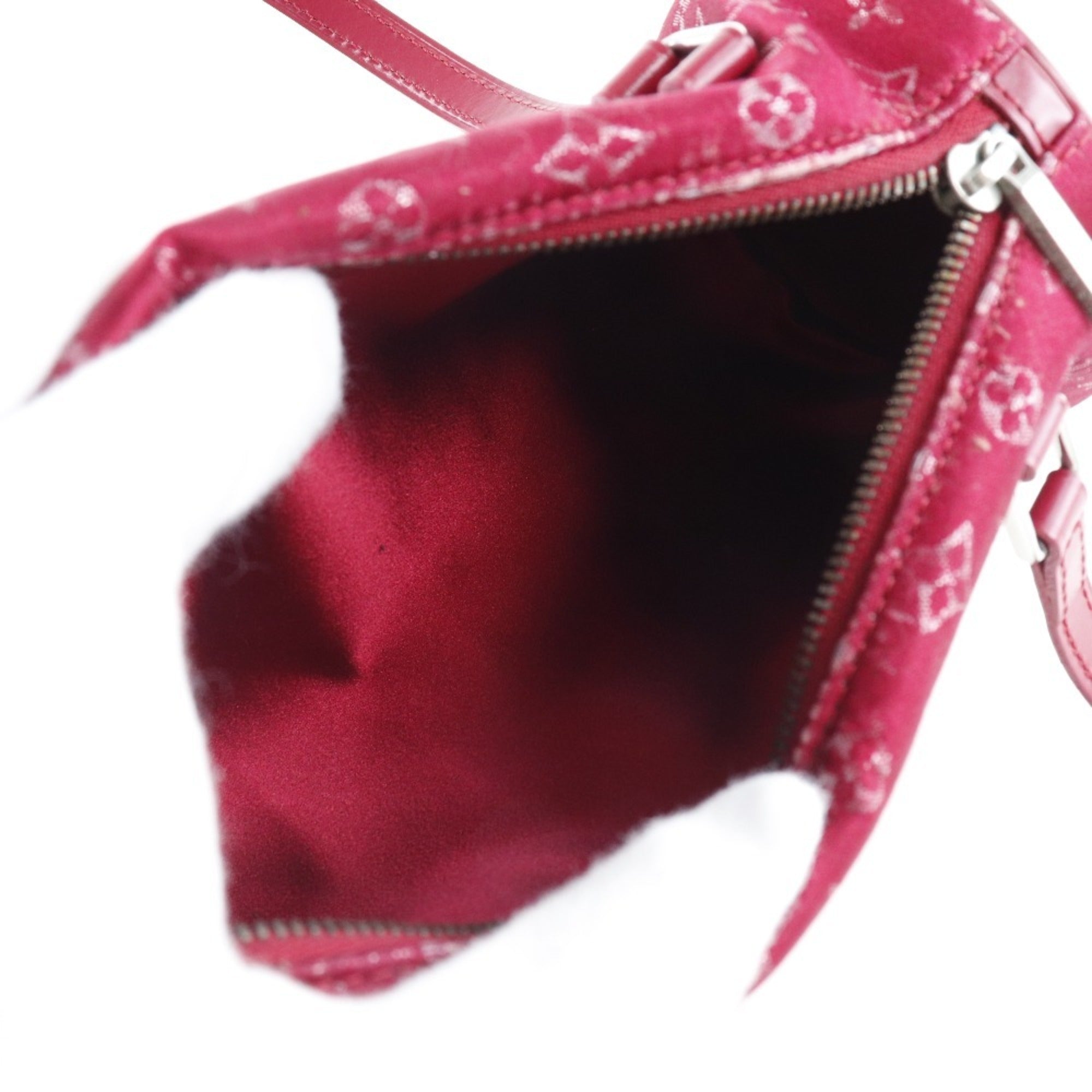 Louis Vuitton Red Color Monogram Satin Handbag (Pre-Owned)