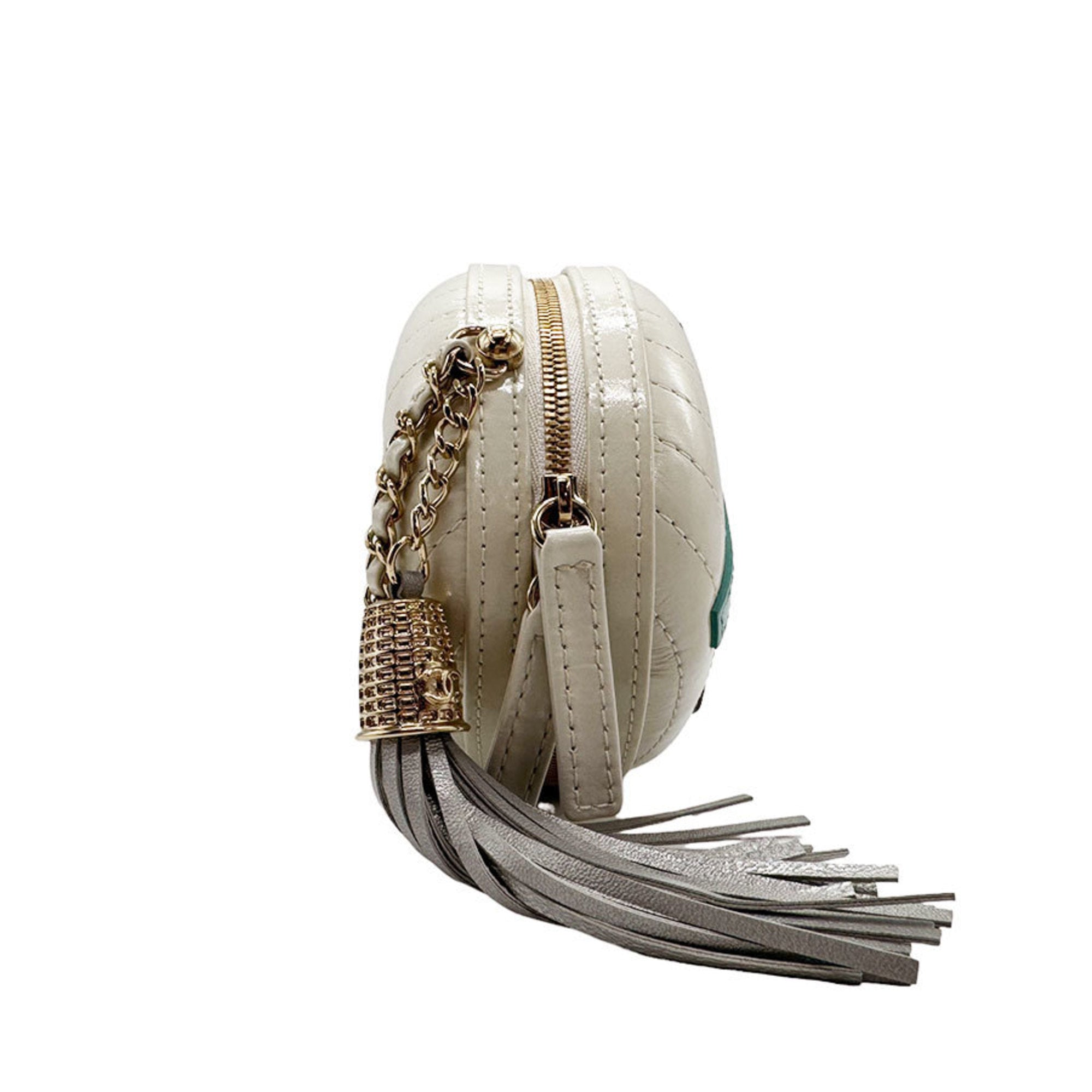Chanel Multi-Color Off-White Leather Shoulder Bag (Pre-Owned)
