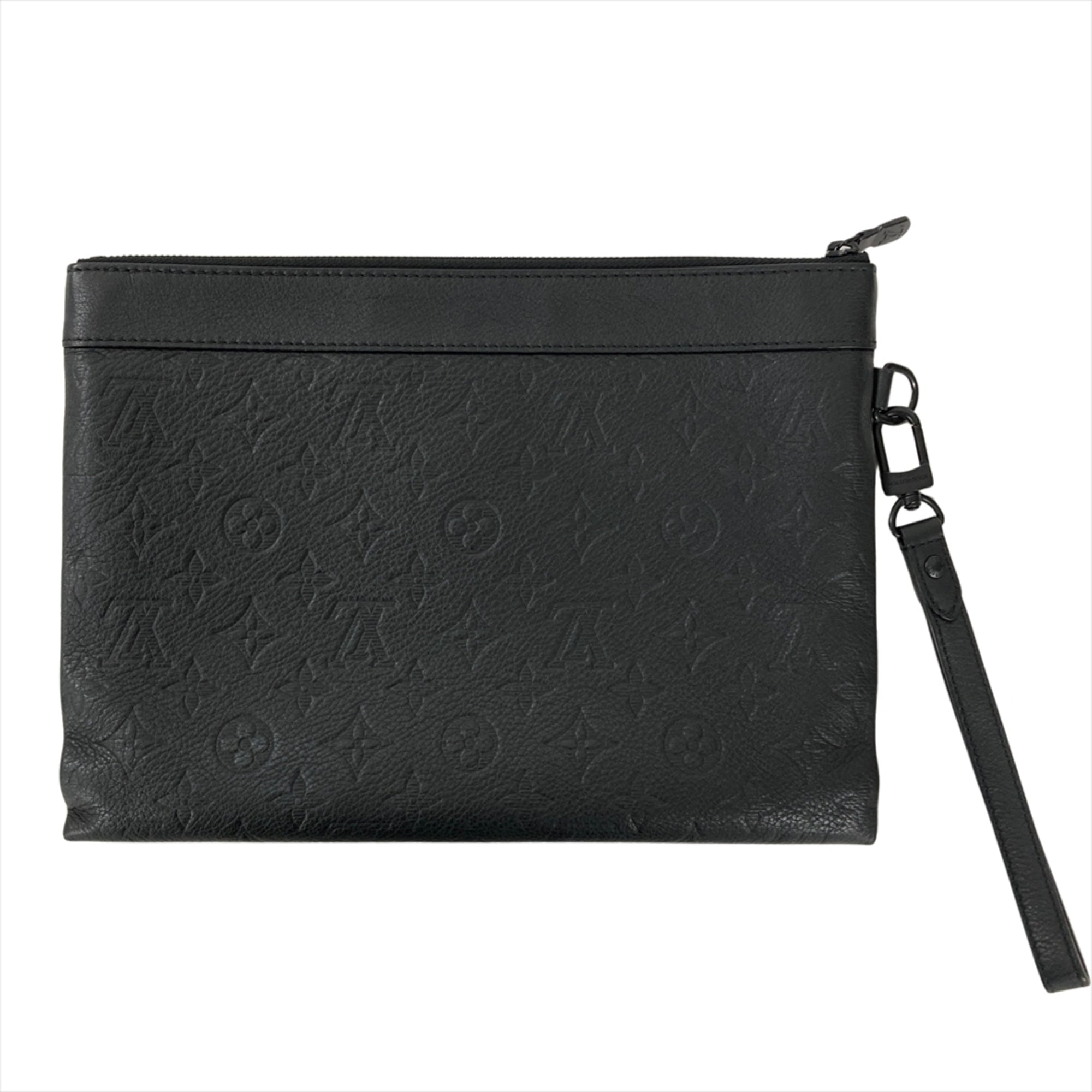 Louis Vuitton Black Galle Monogram Monogram Shadow Clutch Bag Pochette (Pre-Owned)