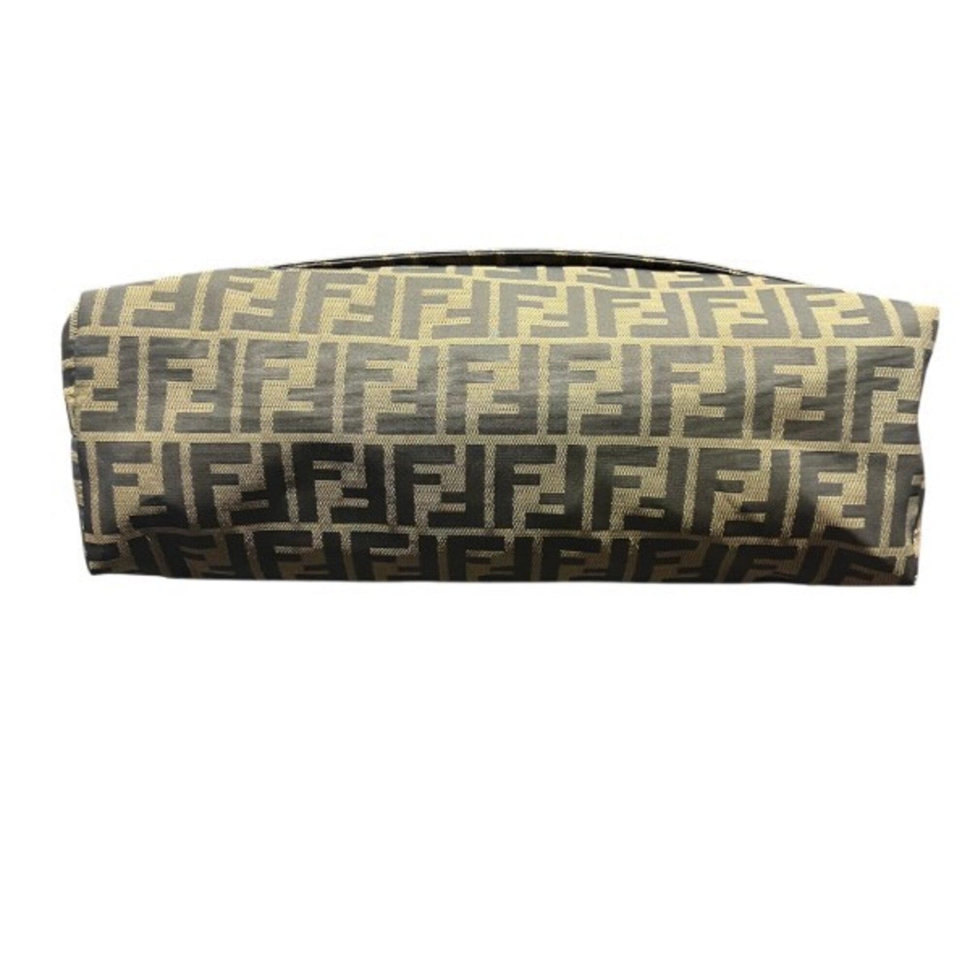 Fendi Zucca Khaki Canvas Leather Handbag Shoulder Bag Sling Bag (Pre-Owned)
