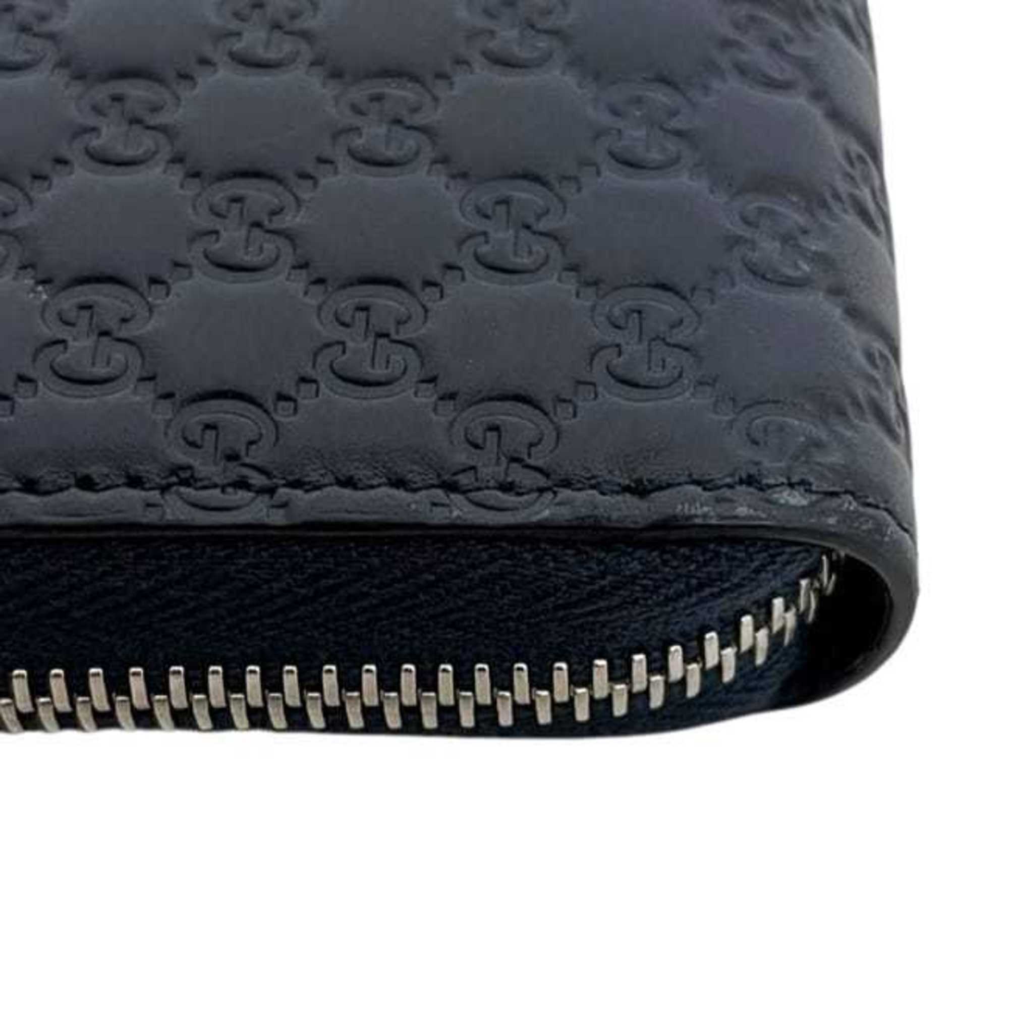 Gucci Navy Leather Long Wallet (Bi-Fold) (Pre-Owned)