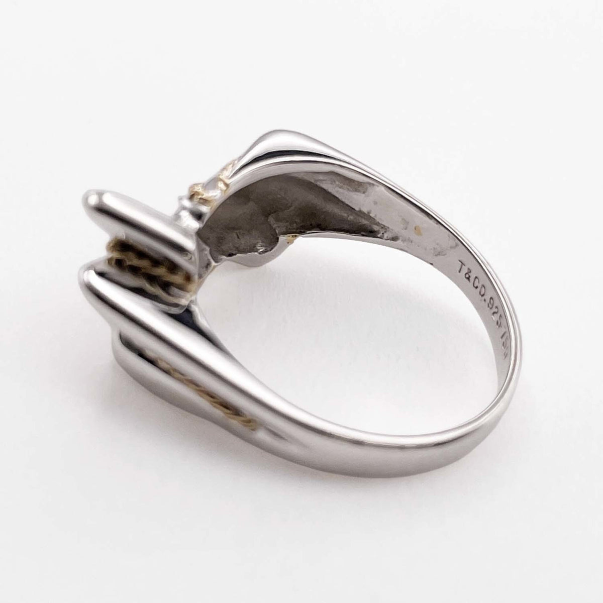 Tiffany Gold Silver Yellow Gold (18K) Silver 925 Band Ring (Pre-Owned)