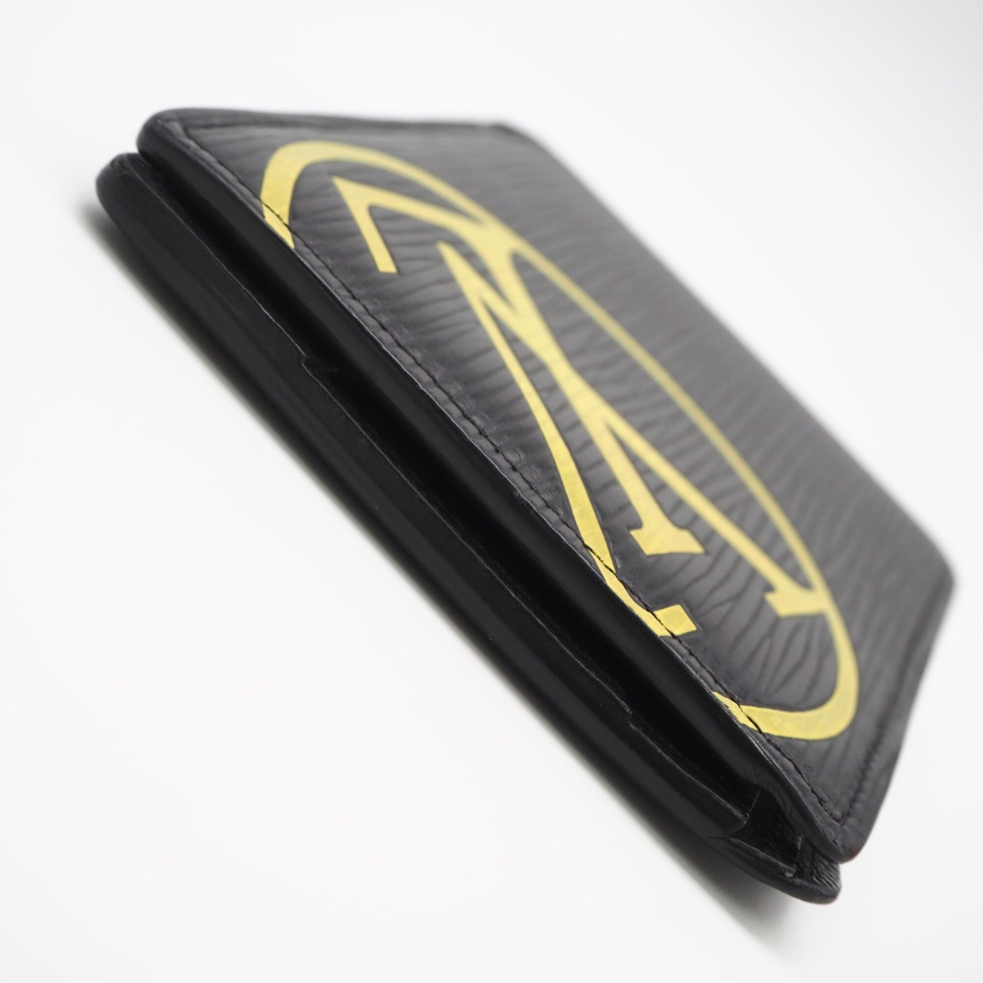 Louis Vuitton Black Yellow Leather Wallet (Bi-Fold) (Pre-Owned)