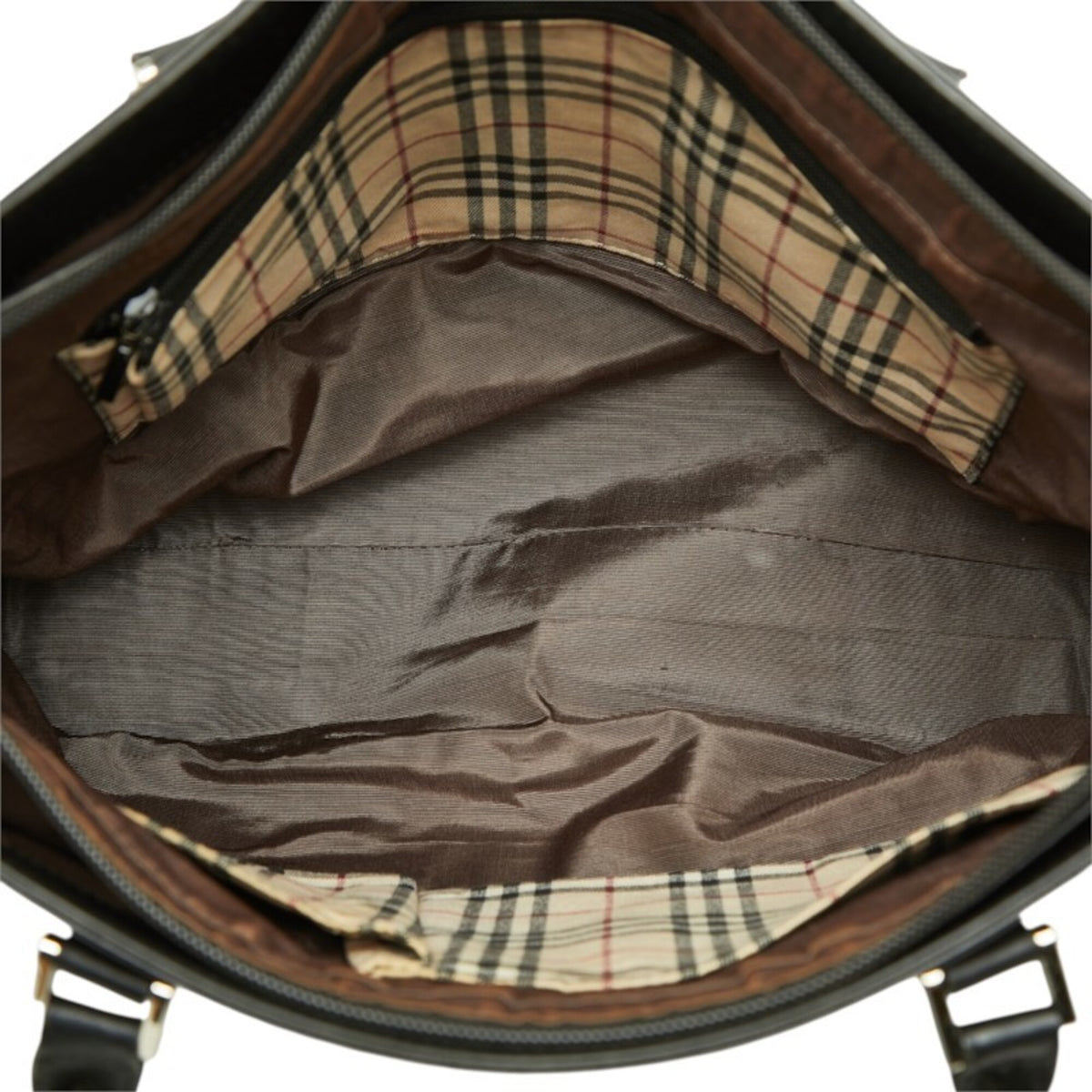 Burberry Black Leather Shoulder Bag Tote Bag (Pre-Owned)