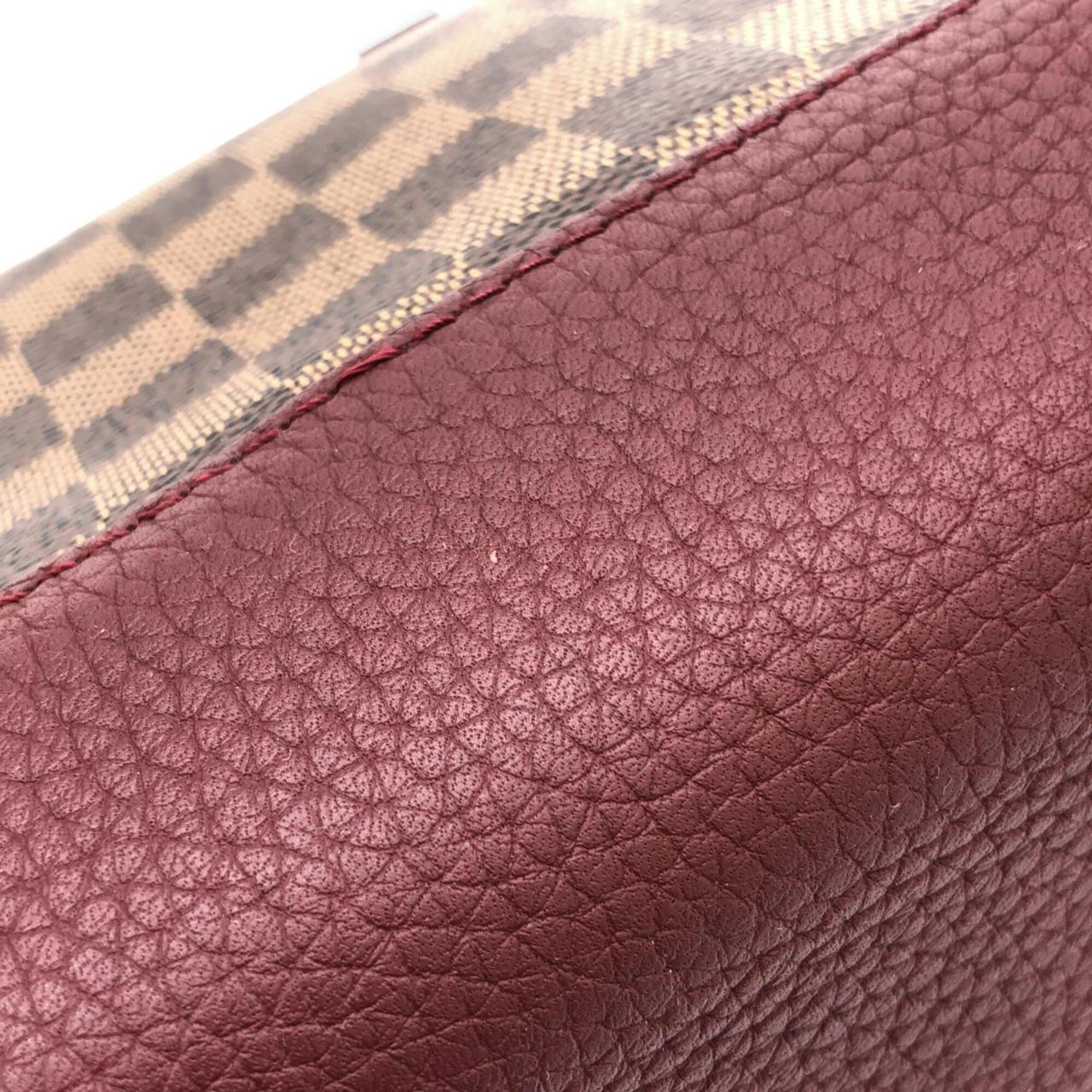 Louis Vuitton Ebene Fuchsia Coated Canvas Leather Handbag (Pre-Owned)
