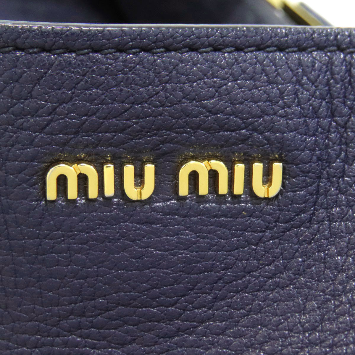 Miu Miu Blue Leather Tote Bag (Pre-Owned)