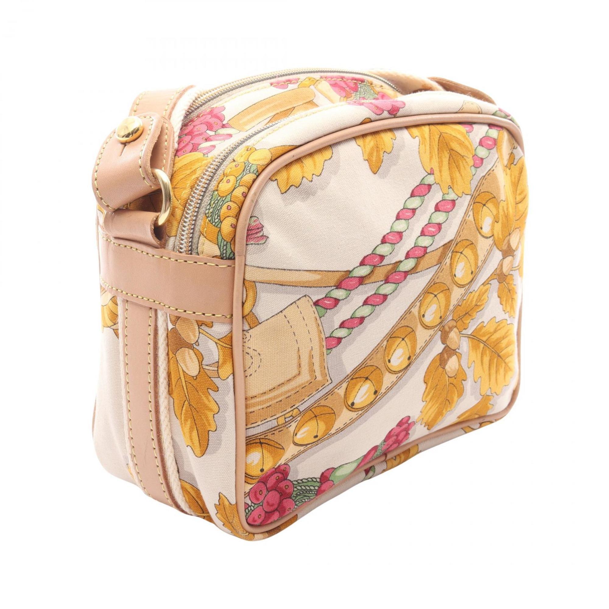 Loewe Multi-Color White Canvas Leather Shoulder Bag (Pre-Owned)