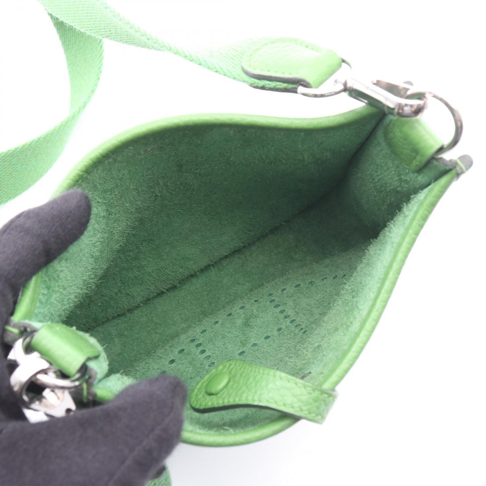Hermes Green Vert Taurillon Clemence Leather Shoulder Bag (Pre-Owned)