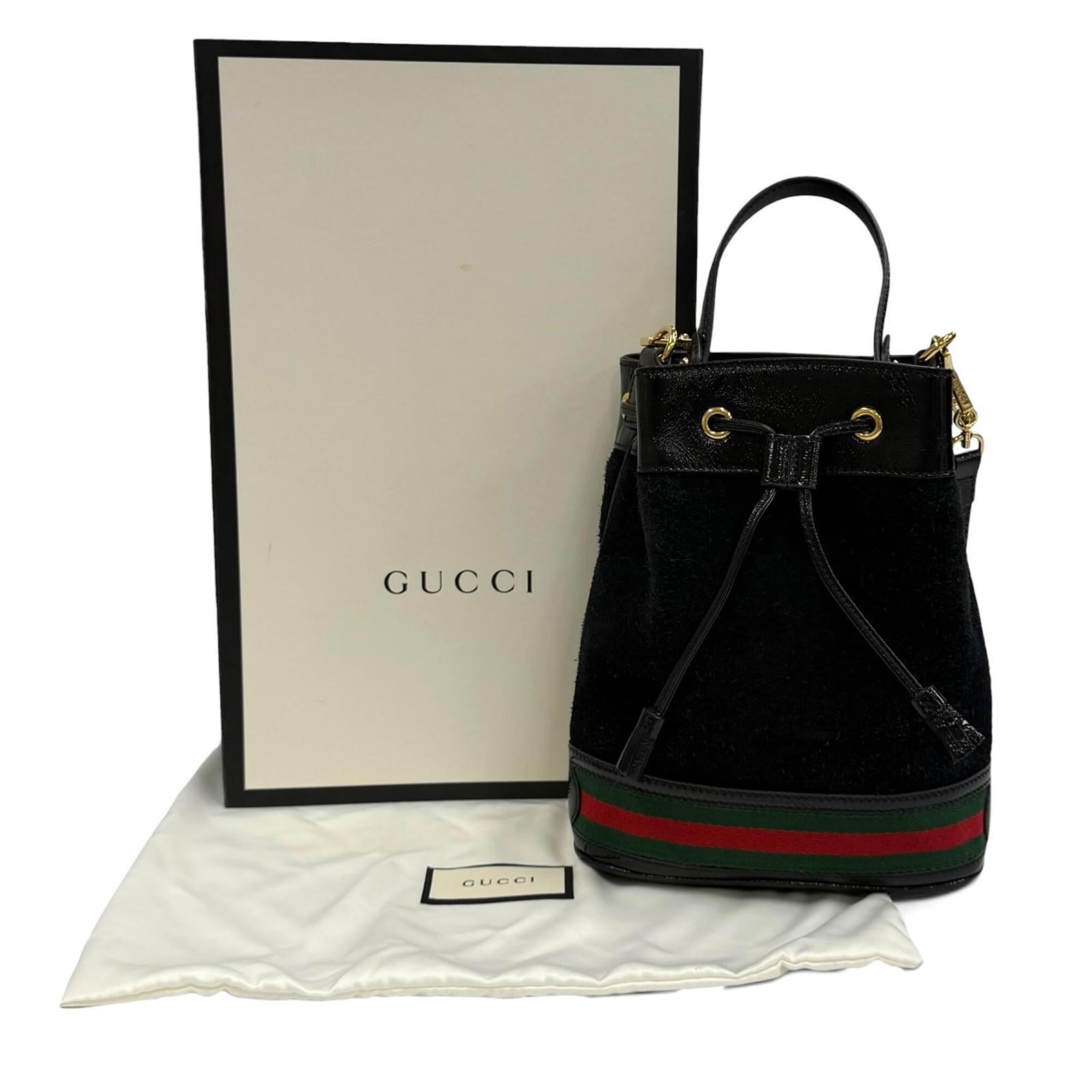Gucci Black Suede Leather Handbag Shoulder Bag (Pre-Owned)