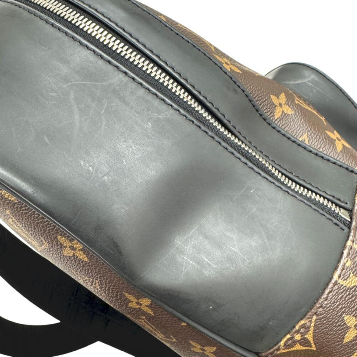 Louis Vuitton Black Brown Monogram Leather Backpack (Pre-Owned)