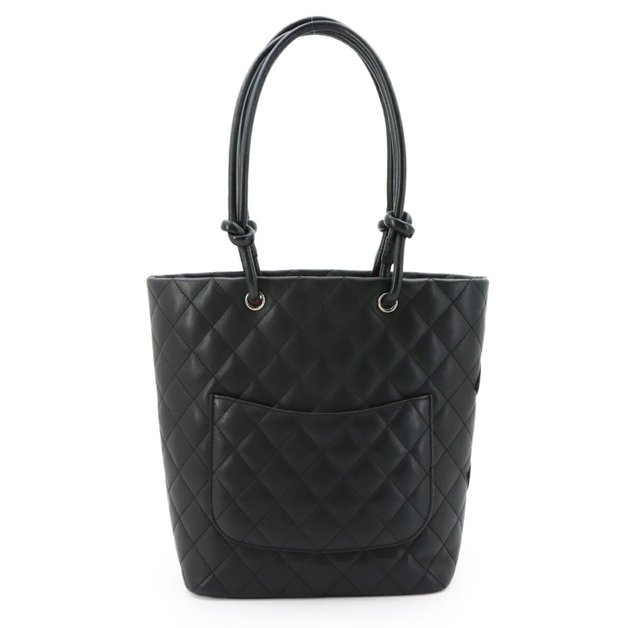 Chanel Black Leather Handbag Tote Bag (Pre-Owned)