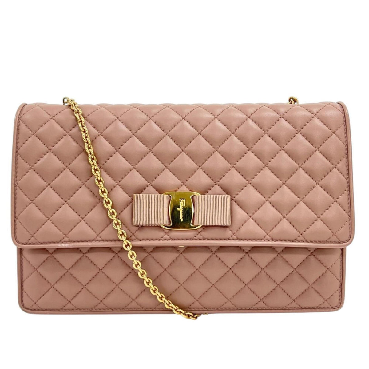 Salvatore Ferragamo Pink Leather Shoulder Bag (Pre-Owned)
