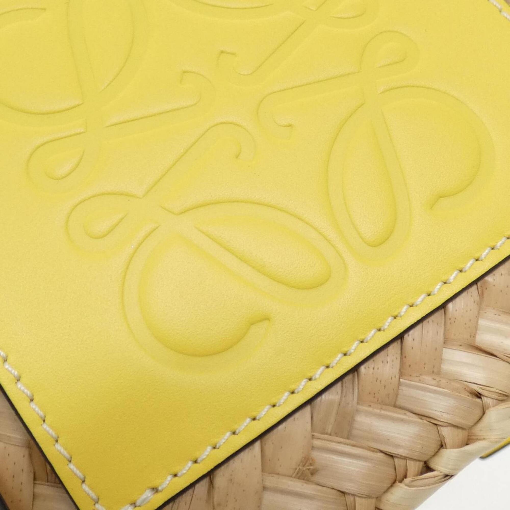Loewe Beige Yellow Raffia Leather Handbag (Pre-Owned)