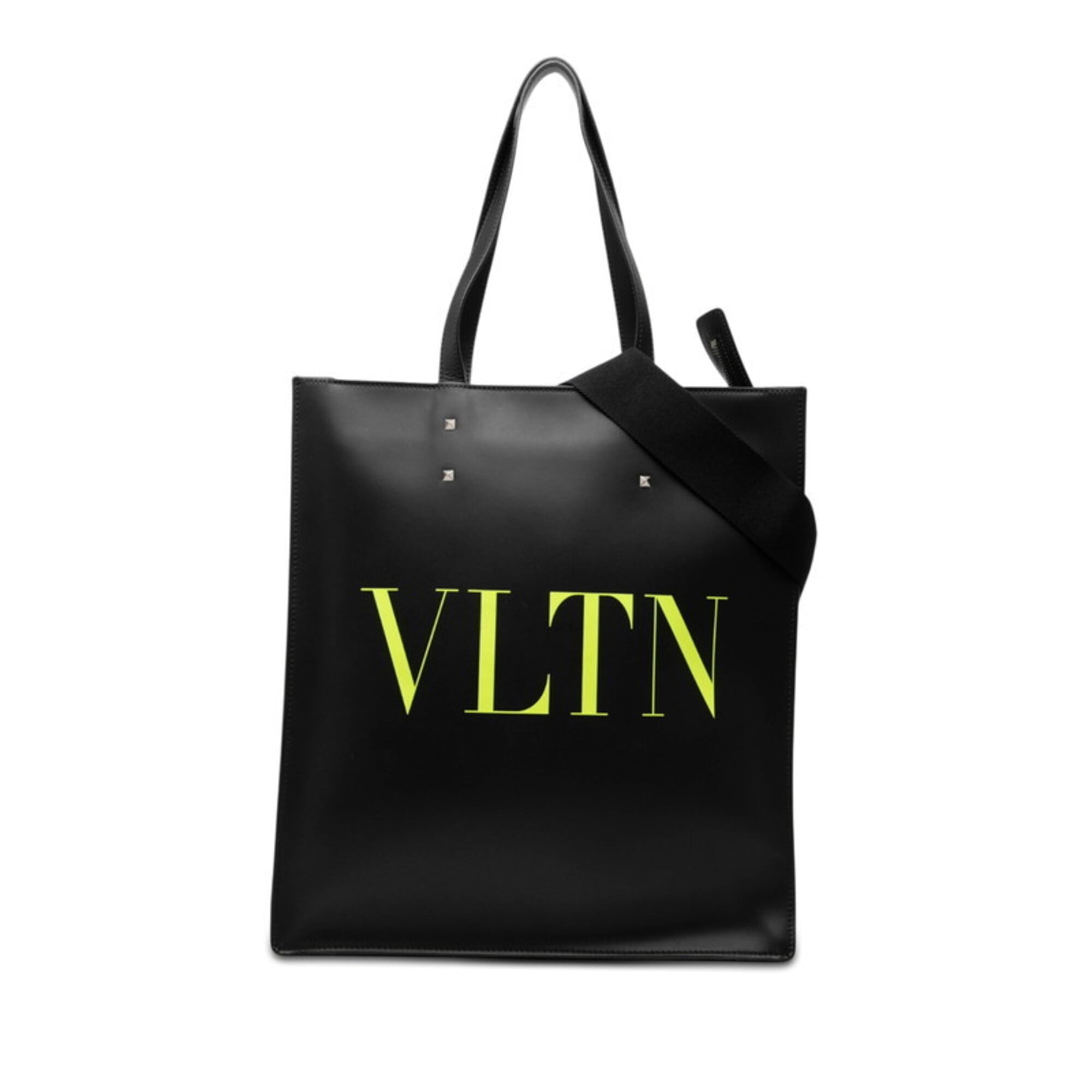 Valentino Black Leather Handbag Tote Bag (Pre-Owned)