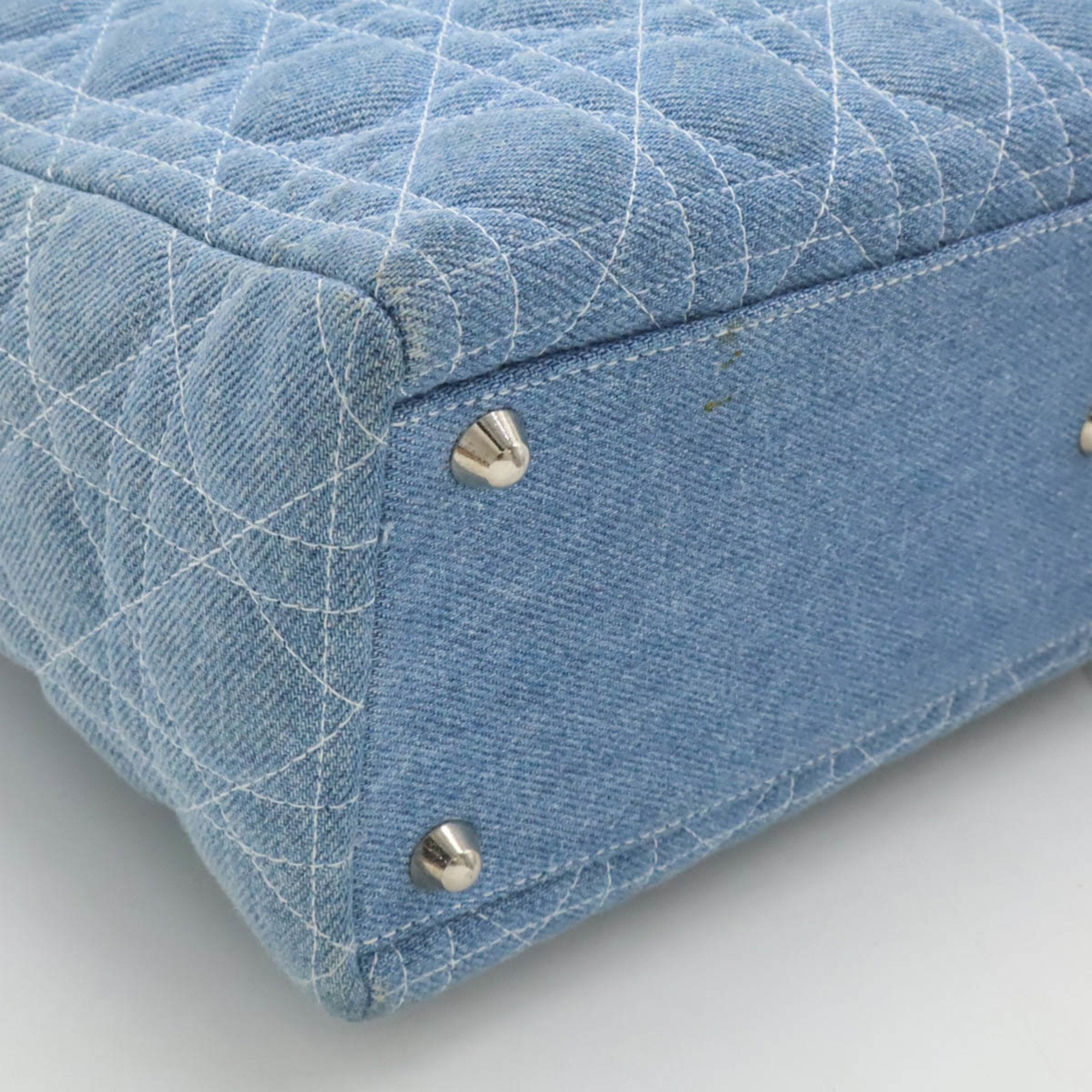 Christian Dior Clear Light Blue Denim Plastic Handbag Shoulder Bag (Pre-Owned)