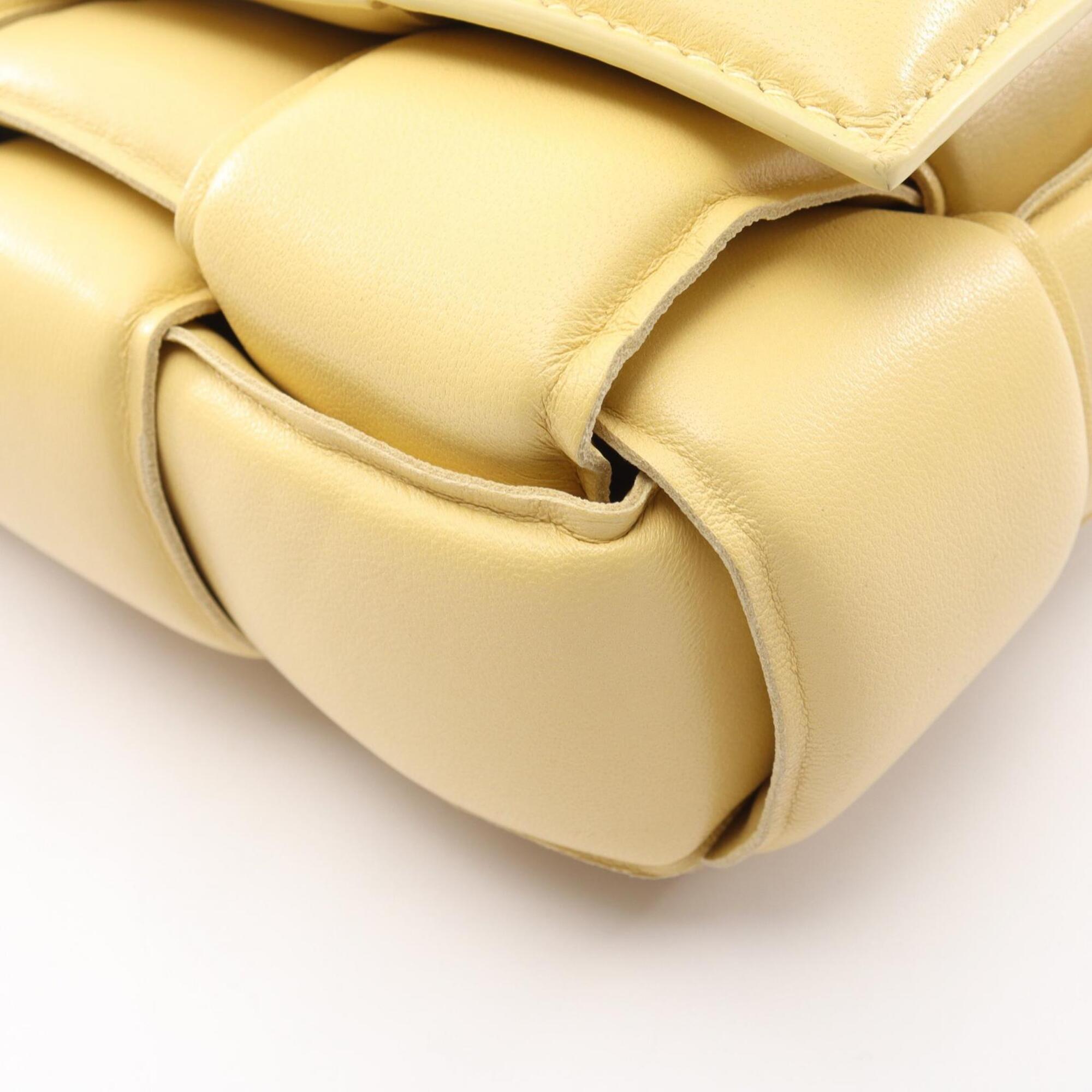 Bottega Veneta Yellow Leather Handbag Shoulder Bag (Pre-Owned)