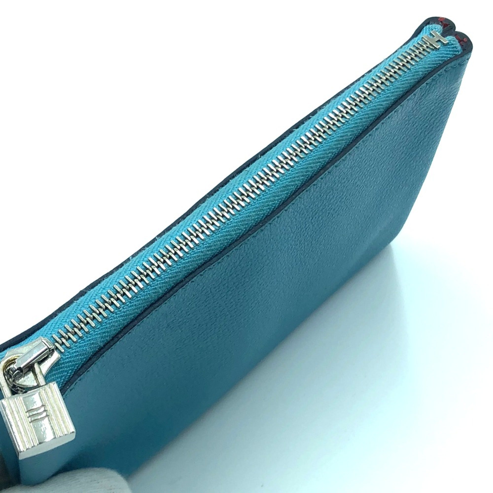 Hermes Blue Leather Pouch (Pre-Owned)