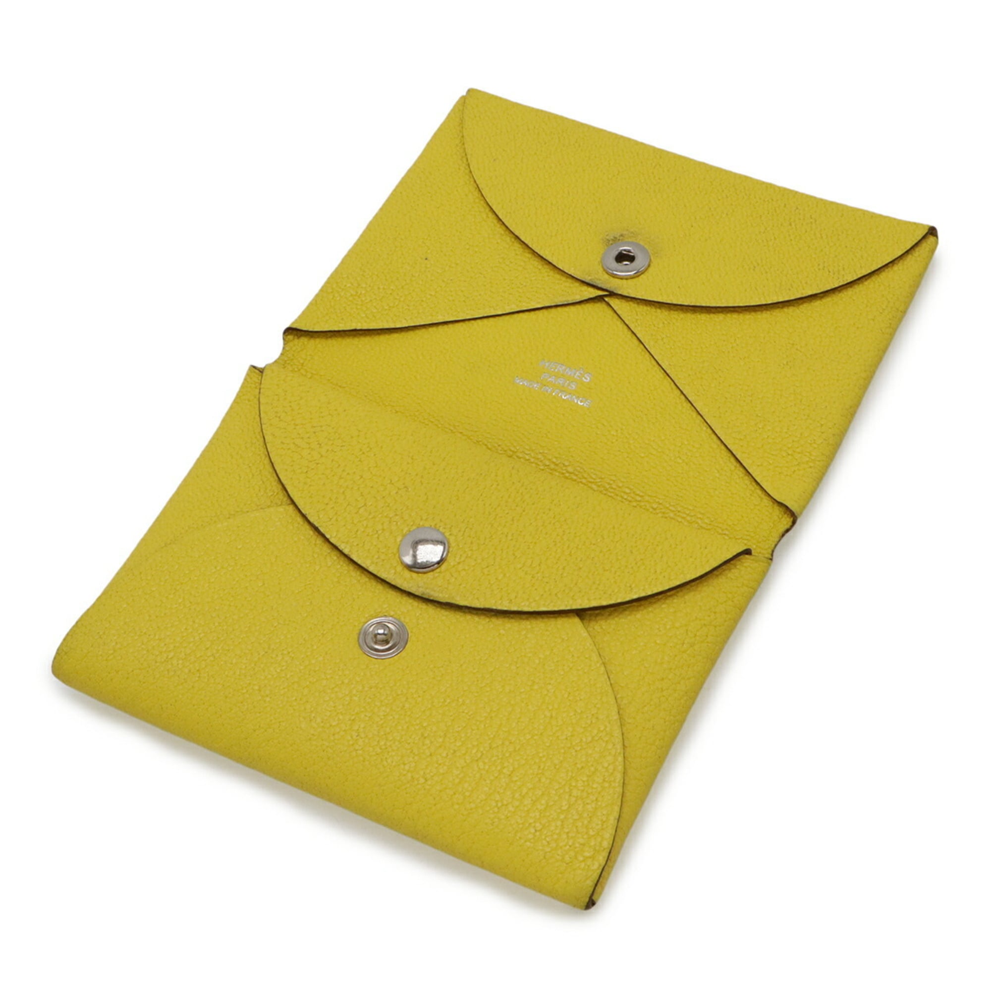 Hermes Yellow Chevre Leather Coin Purse/Coin Case (Pre-Owned)