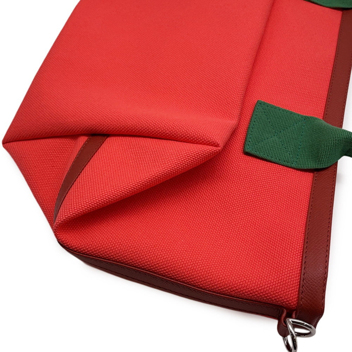 Hermes Green Orange Canvas Epsom Leather Tote Bag (Pre-Owned)