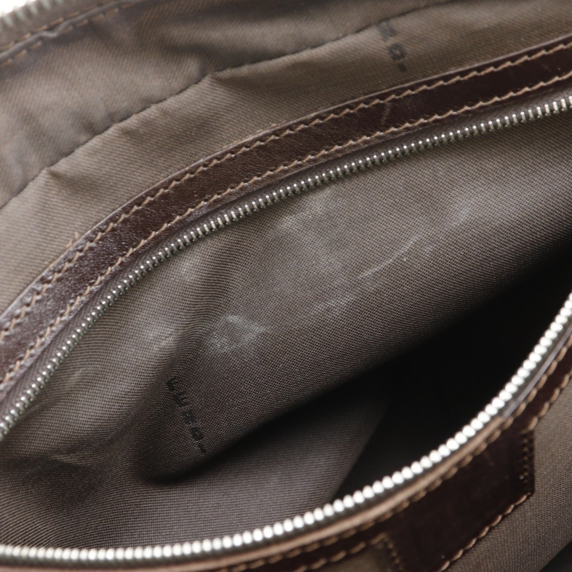 Fendi Brown Nylon Canvas Handbag (Pre-Owned)