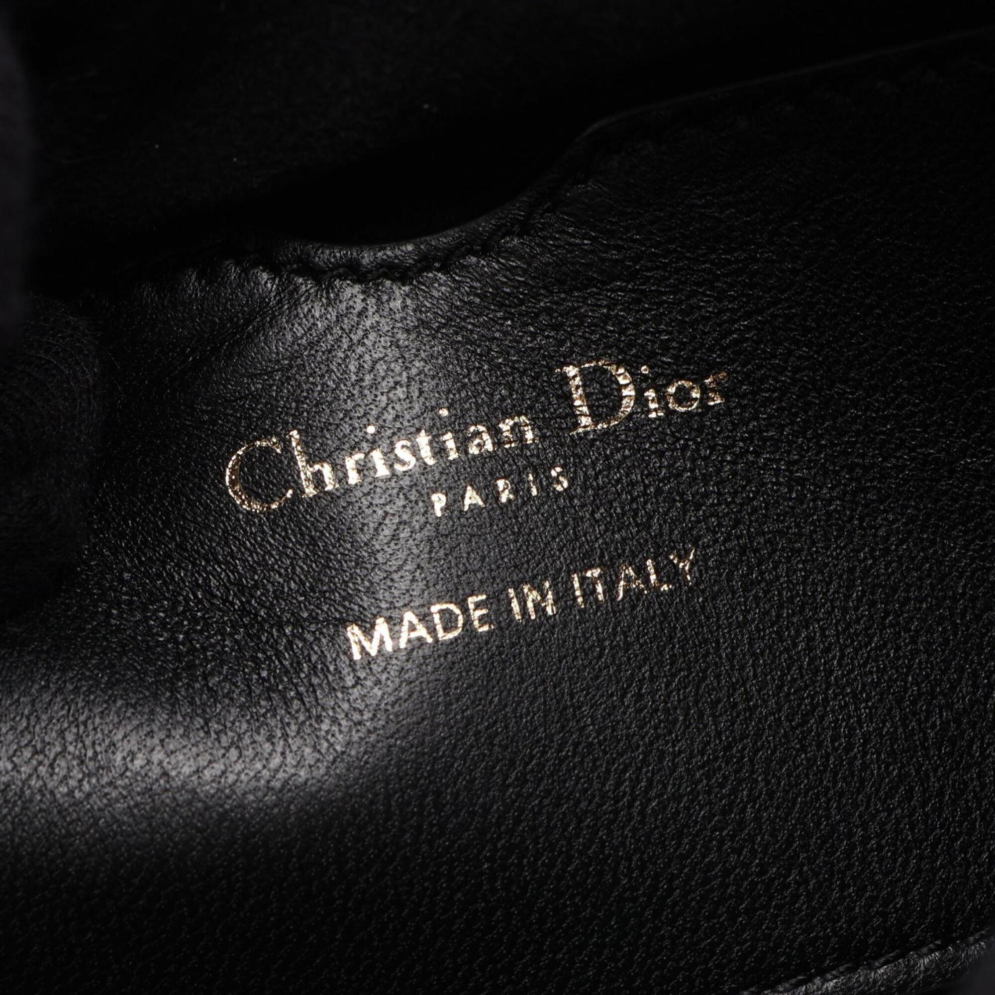 Christian Dior Black White Leather Handbag Shoulder Bag (Pre-Owned)