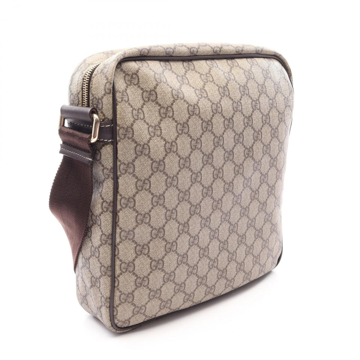 Gucci Beige Brown Gg Supreme Leather Handbag Shoulder Bag (Pre-Owned)