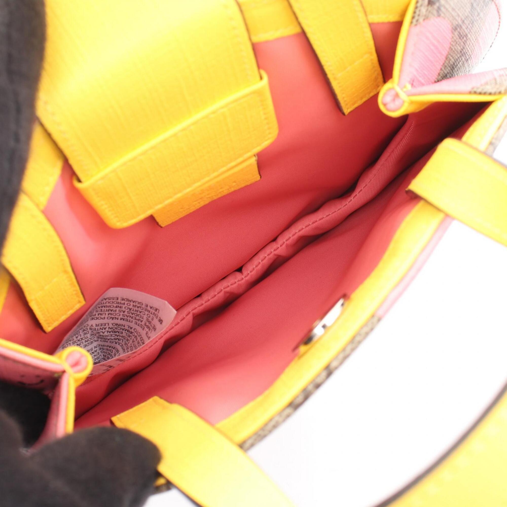 Gucci Beige Pink Yellow Pvc Handbag (Pre-Owned)