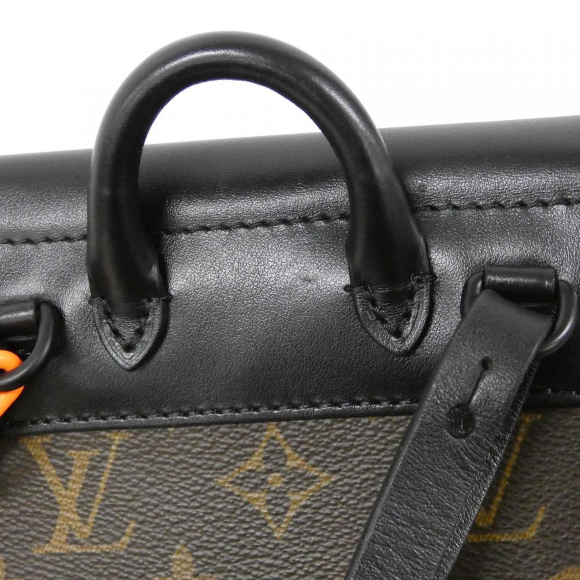 Louis Vuitton Black Brown Coated Canvas Shoulder Bag (Pre-Owned)